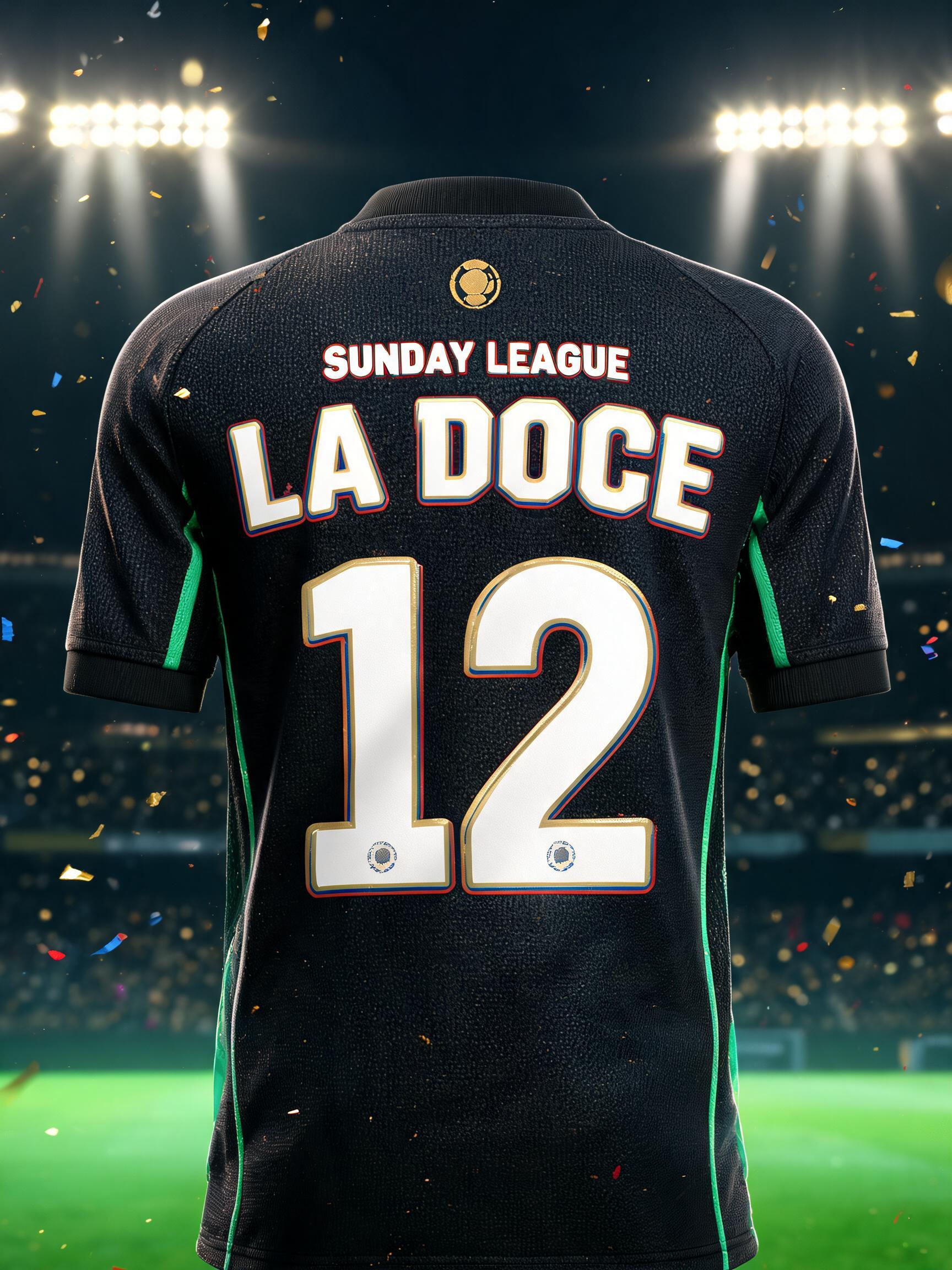 "LA DOCE
12
SUNDAY LEAGUE" — Sports Football | AI Text Effect Generator
