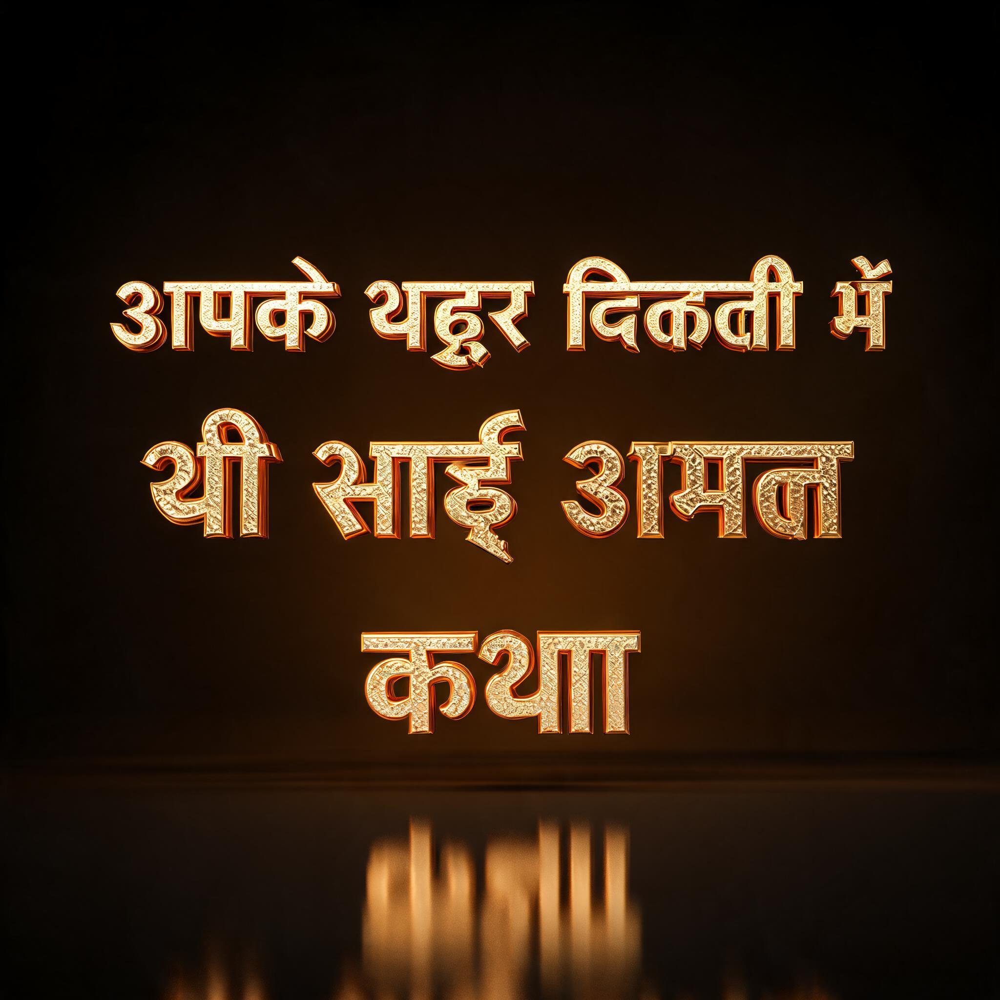"आपके शहर दिल्ली में श्री साई अमृत कथा" — 3d Bold Gold | AI Text Effect Generator