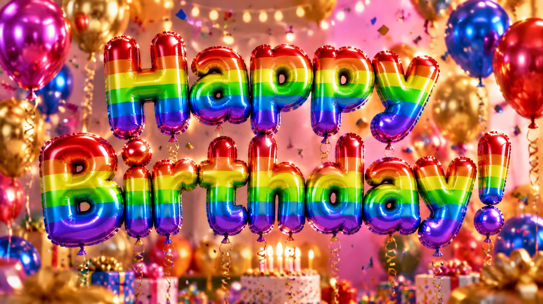 "Happy Birthday!" — Rainbow | AI Text Effect Generator