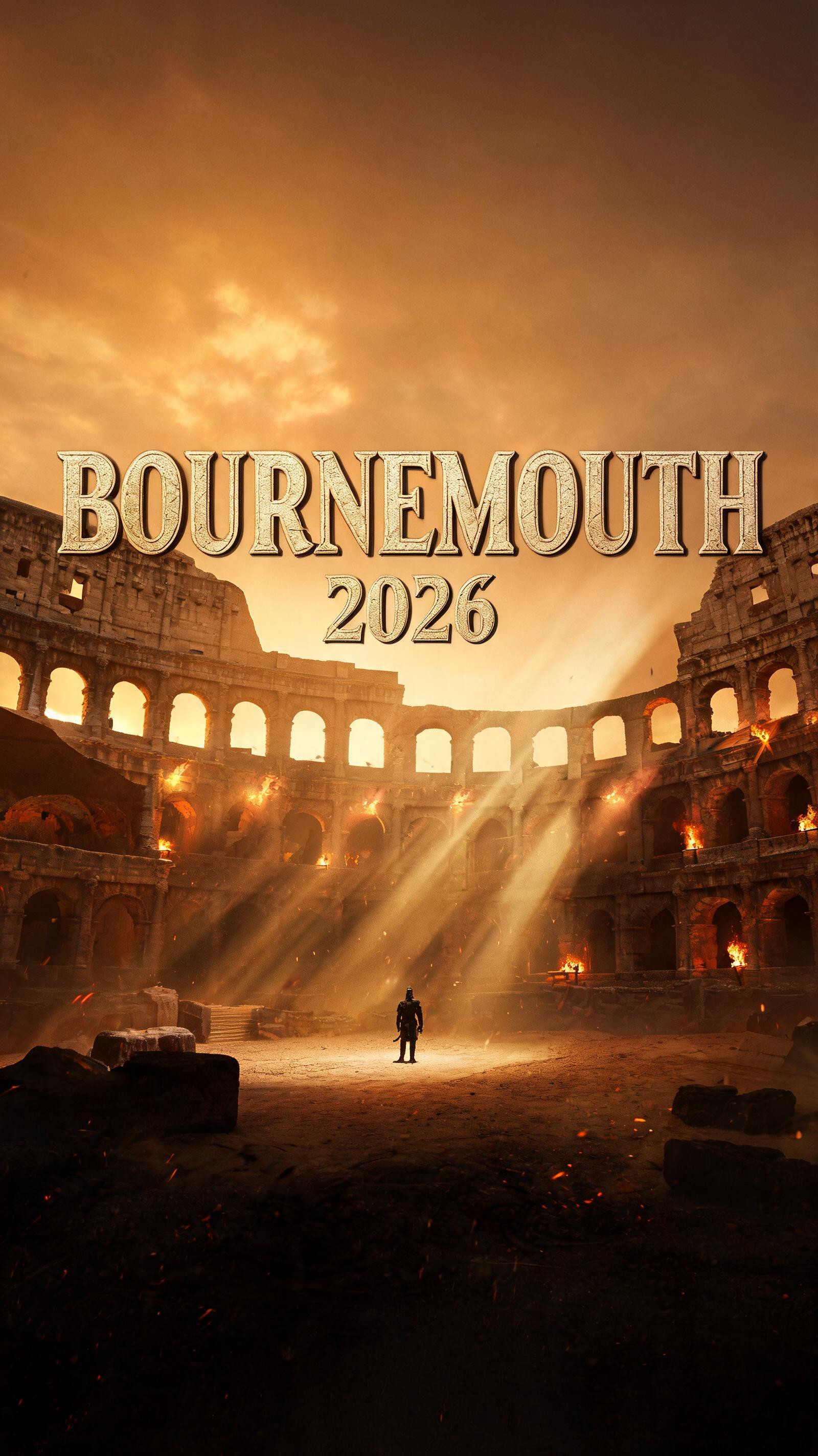 "Bournemouth 
2026" — Cinematic | AI Text Effect Generator