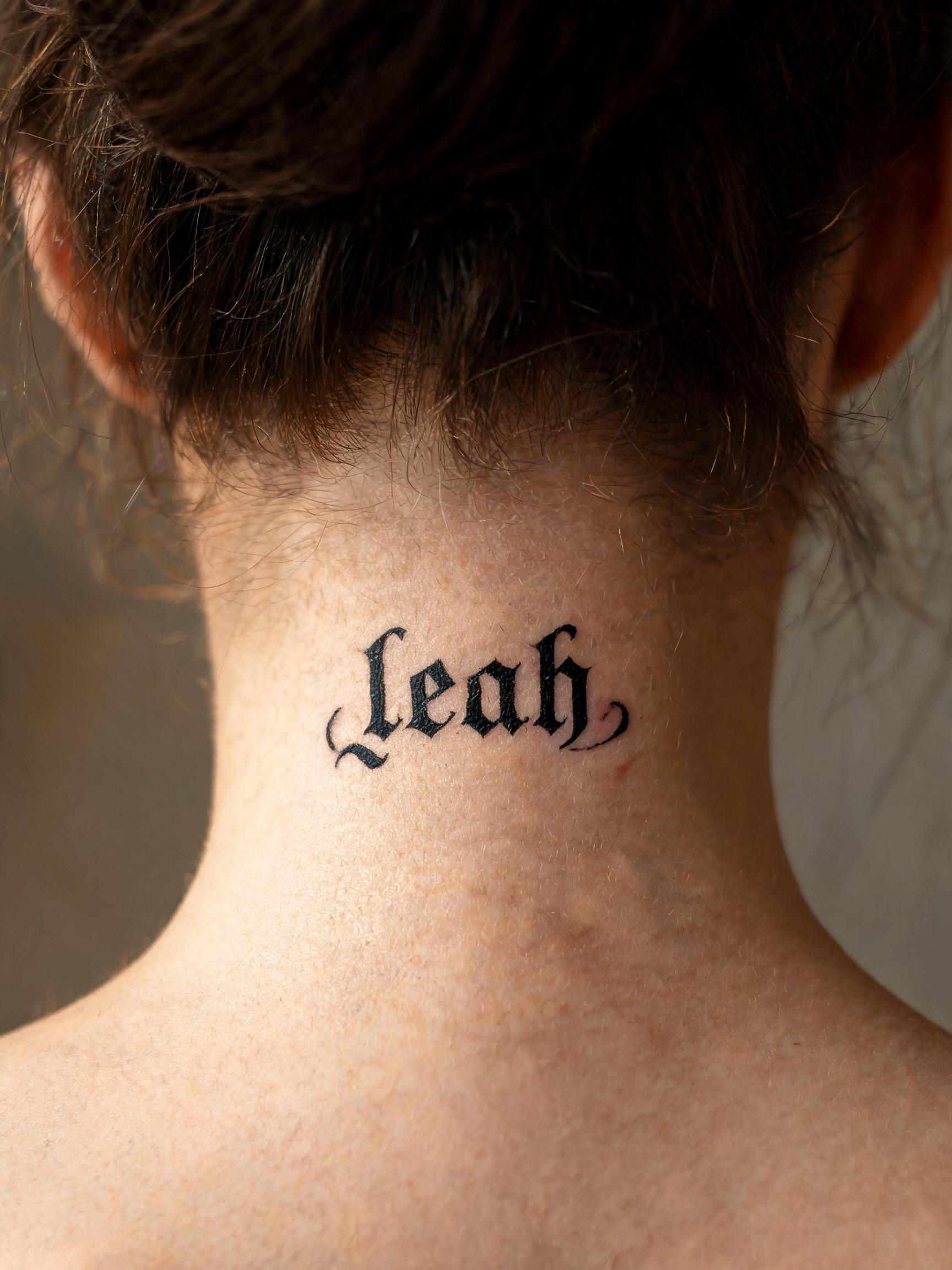 "leah" — Tattoo | AI Text Effect Generator