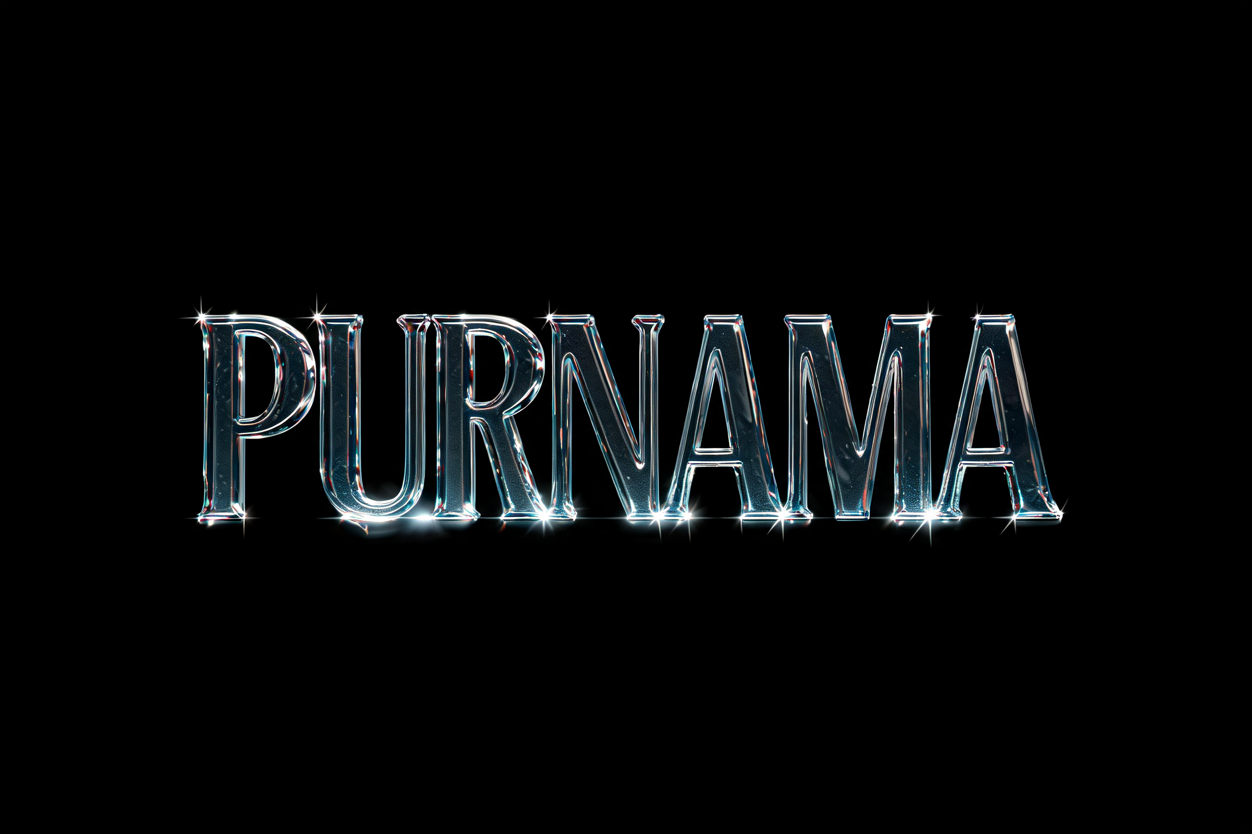 "PURNAMA" — Glass | AI Text Effect Generator