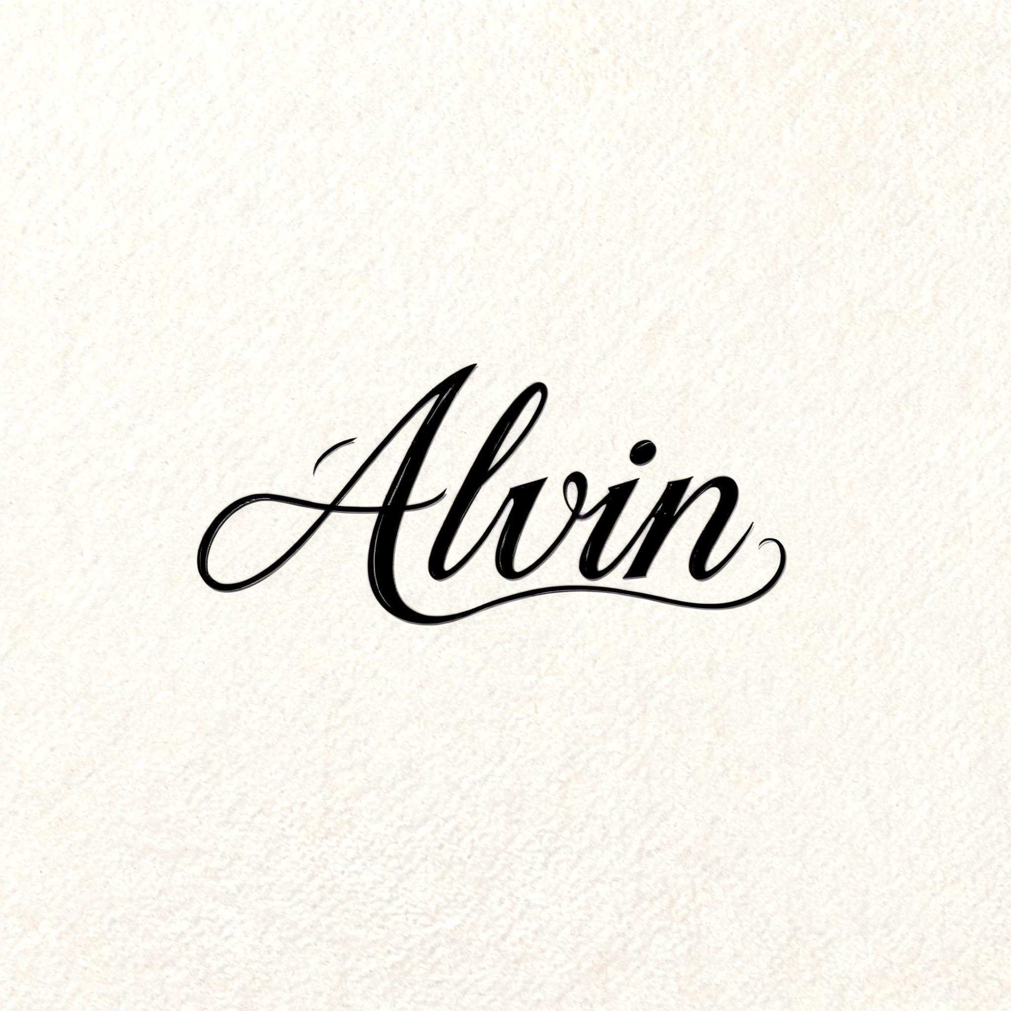 "Alvin" — Cursive | AI Text Effect Generator