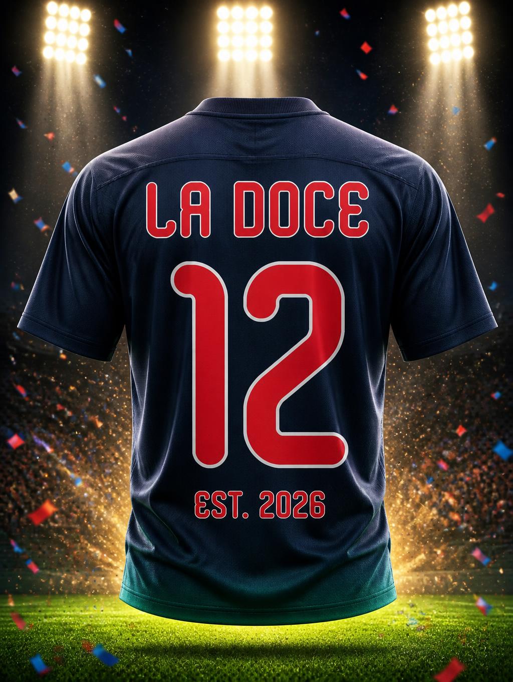 "12
LA DOCE
SUNDAY LEAGUE
EST. 2026" — Sports Football | AI Text Effect Generator