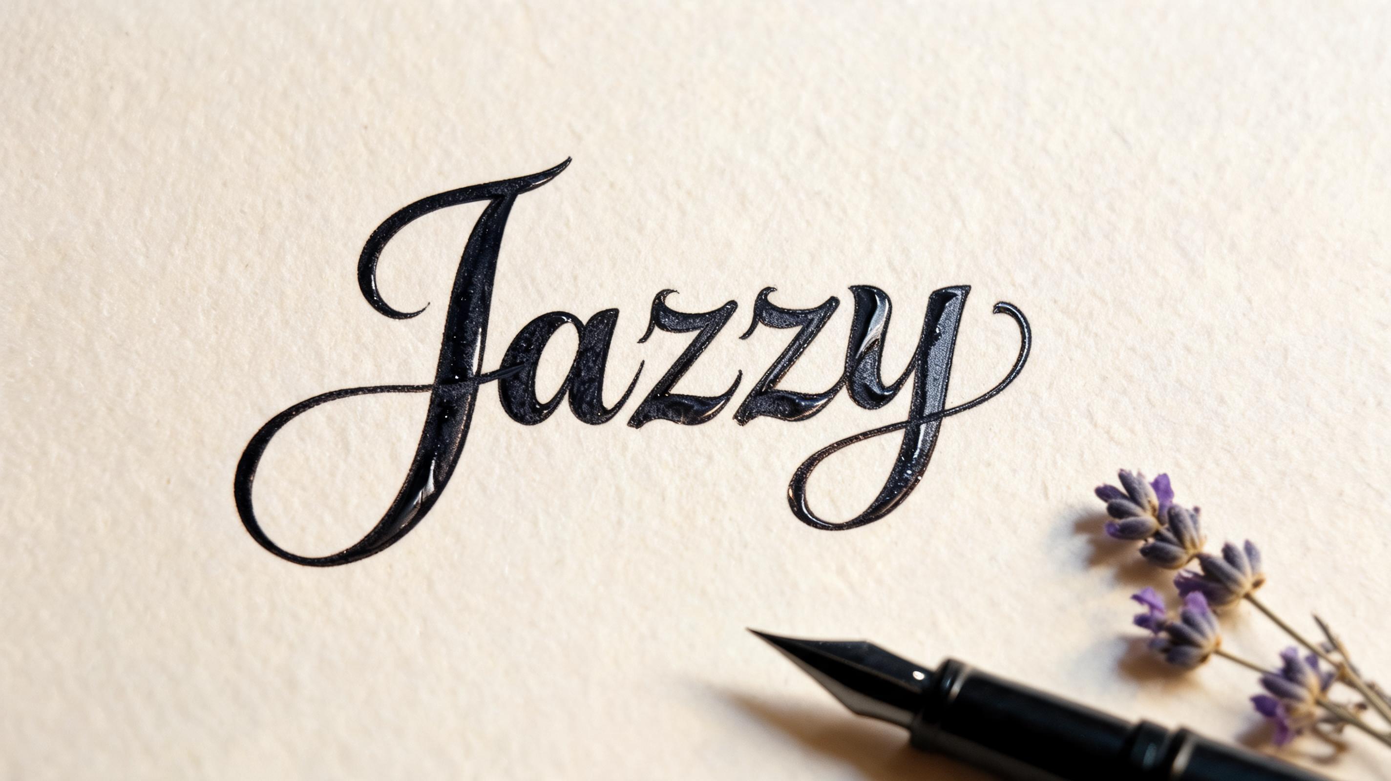 "Jazzy" — Cursive | AI Text Effect Generator