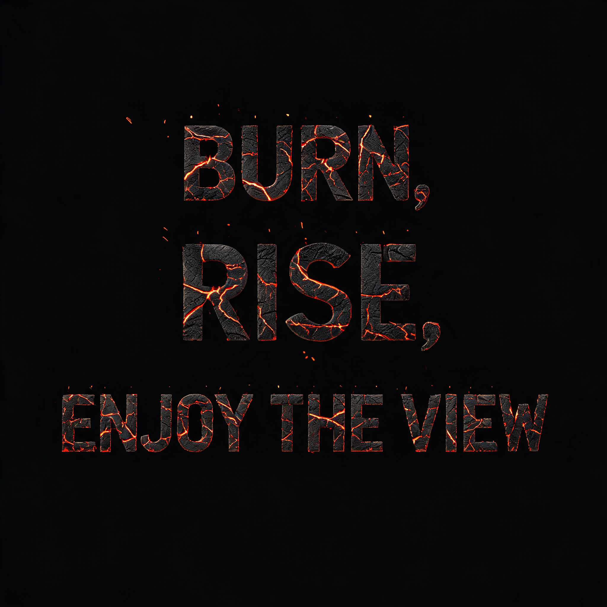 "BURN, RISE, ENJOY THE VIEW" — Fire Smoke | AI Text Effect Generator