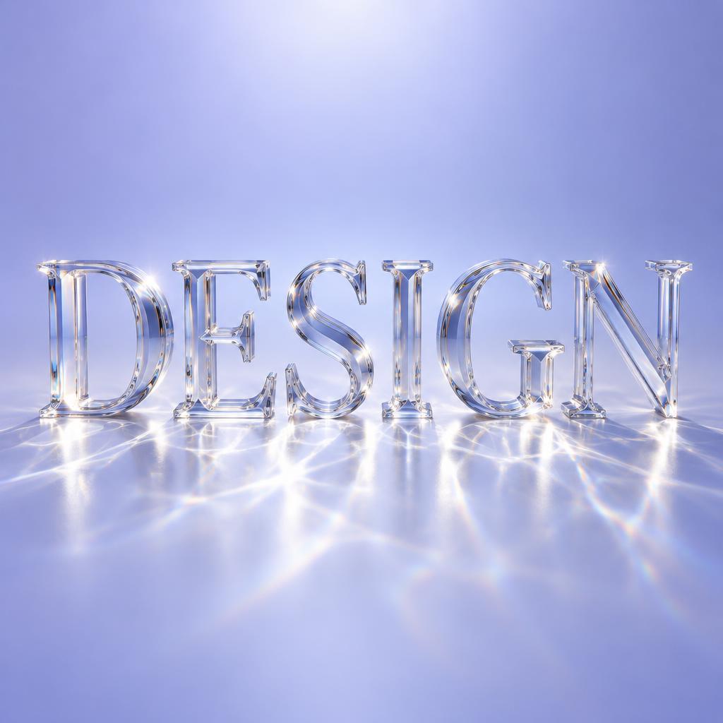 "DESIGN" — Glass | AI Text Effect Generator