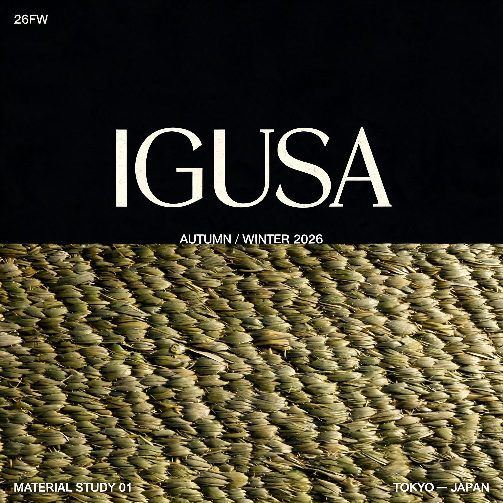 "26FW IGUSA" — Vaporwave text effect