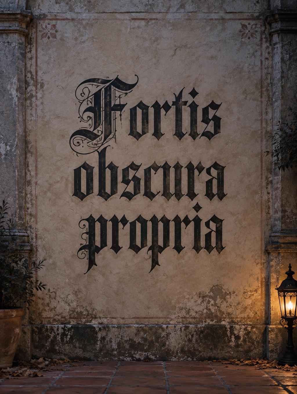 "Fortis obscura propria" —  | AI Text Effect Generator