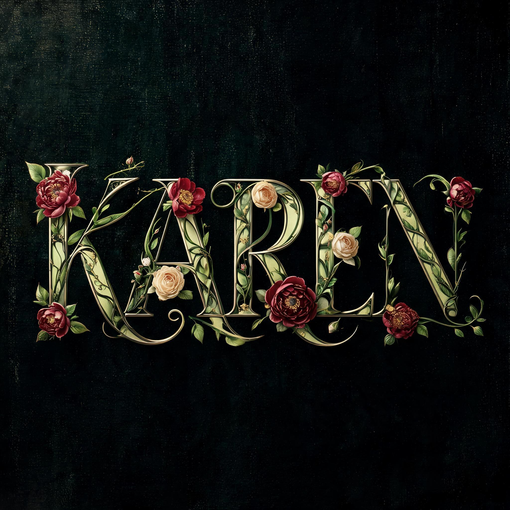 "KAREN" — Floral | AI Text Effect Generator