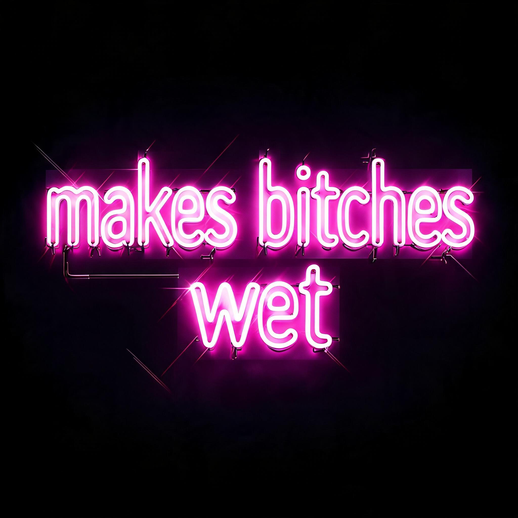 "makes bitches wet" — Neon Sign | AI Text Effect Generator