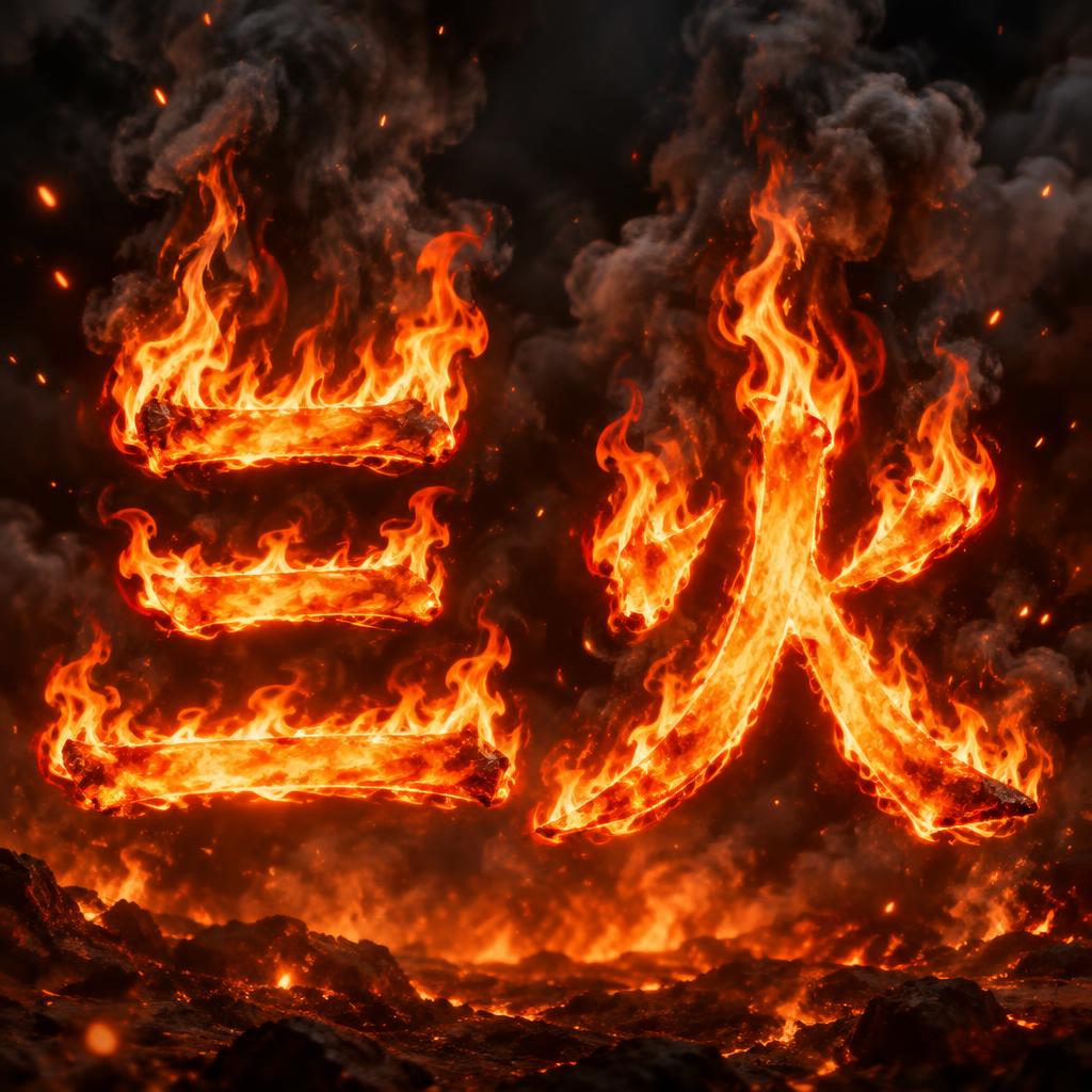 "三火" — Fire Smoke | AI Text Effect Generator
