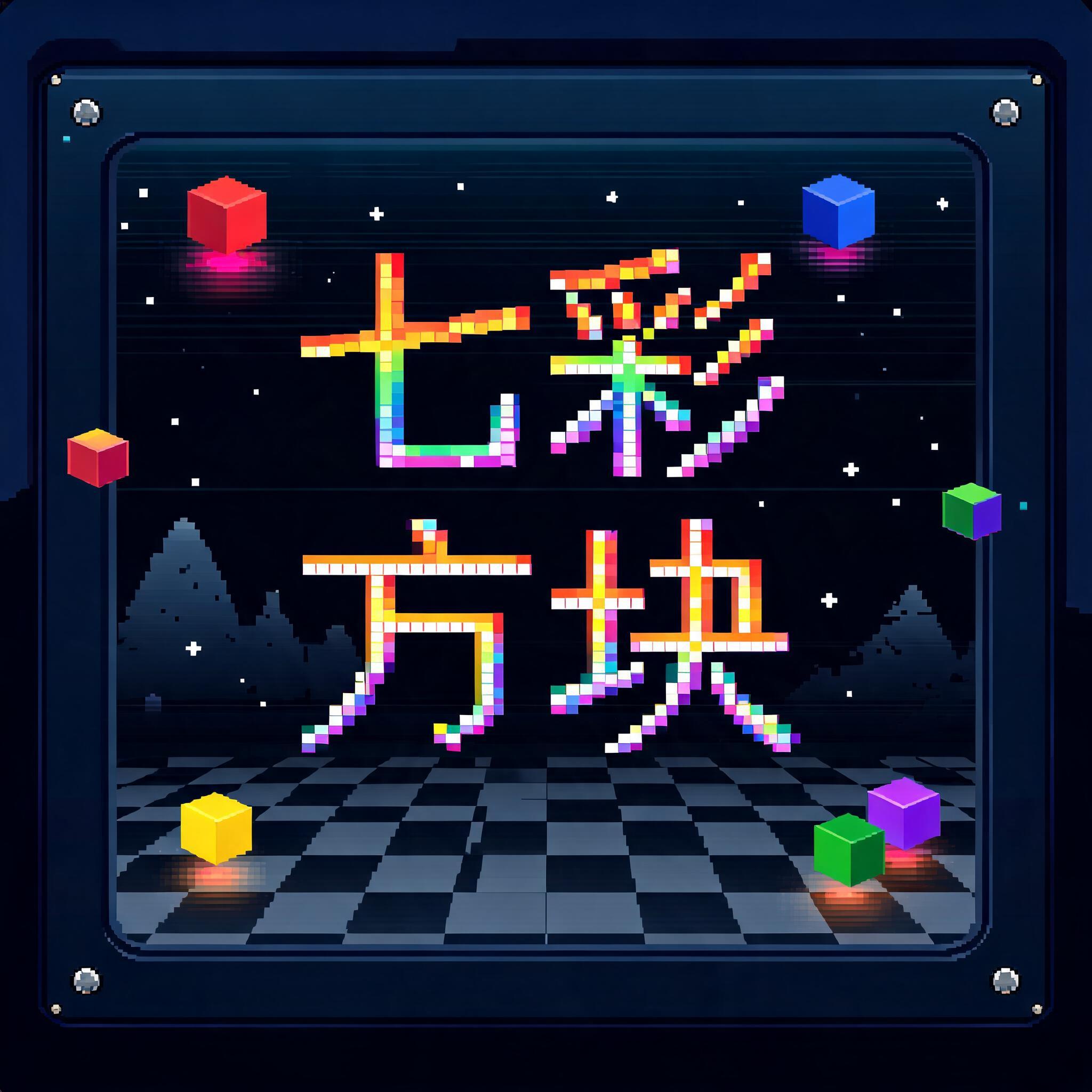 "七彩
方块" —  | AI Text Effect Generator