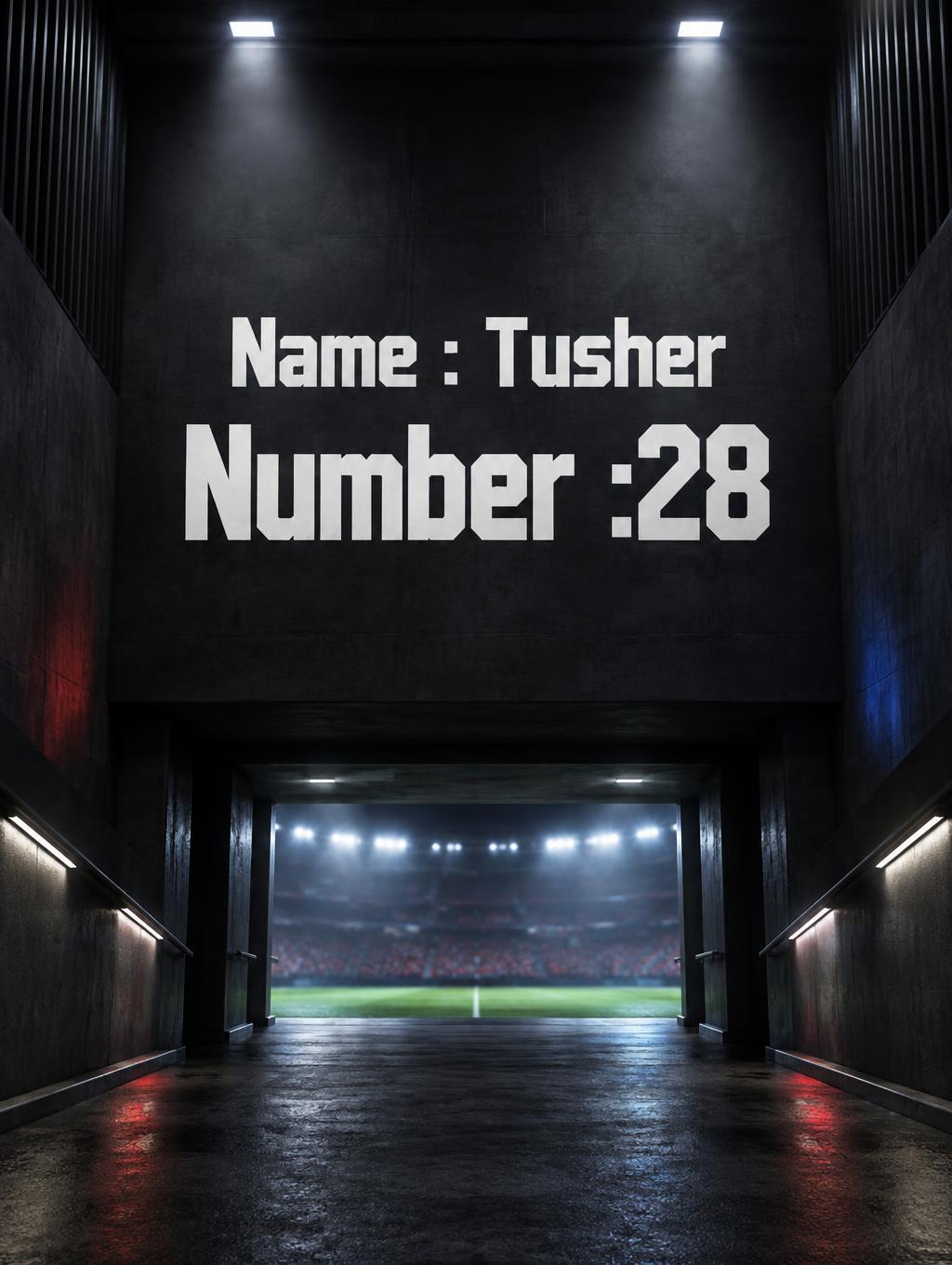 "Name : Tusher  
Number :28" —  | AI Text Effect Generator