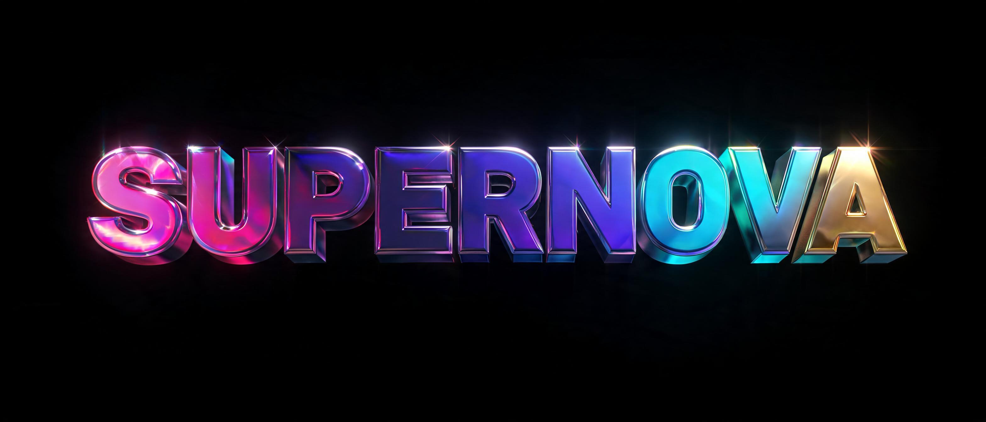 "SUPERNOVA" — 3d Bold Holographic text effect