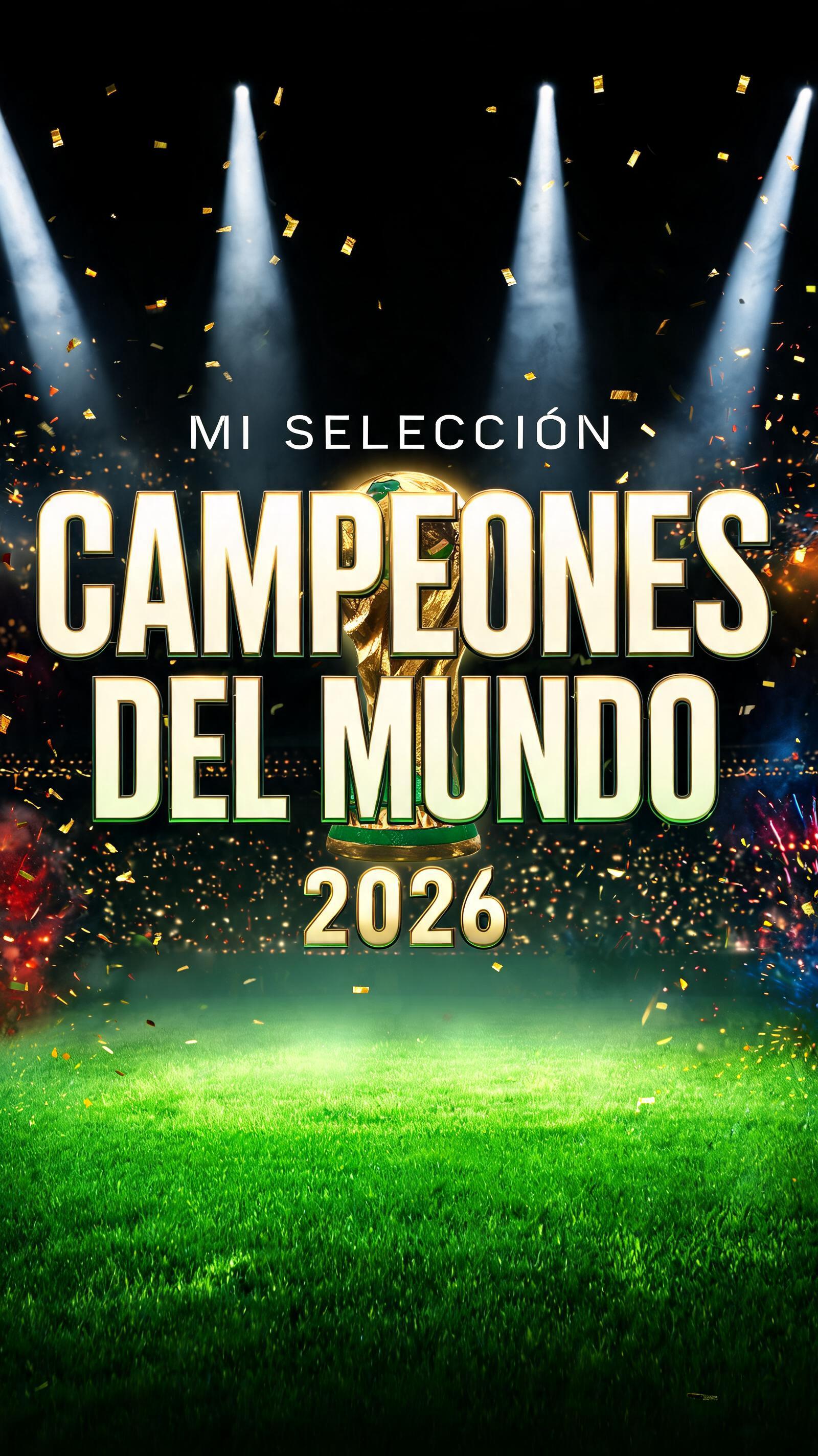 "CAMPEONES
DEL MUNDO
MI SELECCIÓN
2026" — Sports Football | AI Text Effect Generator