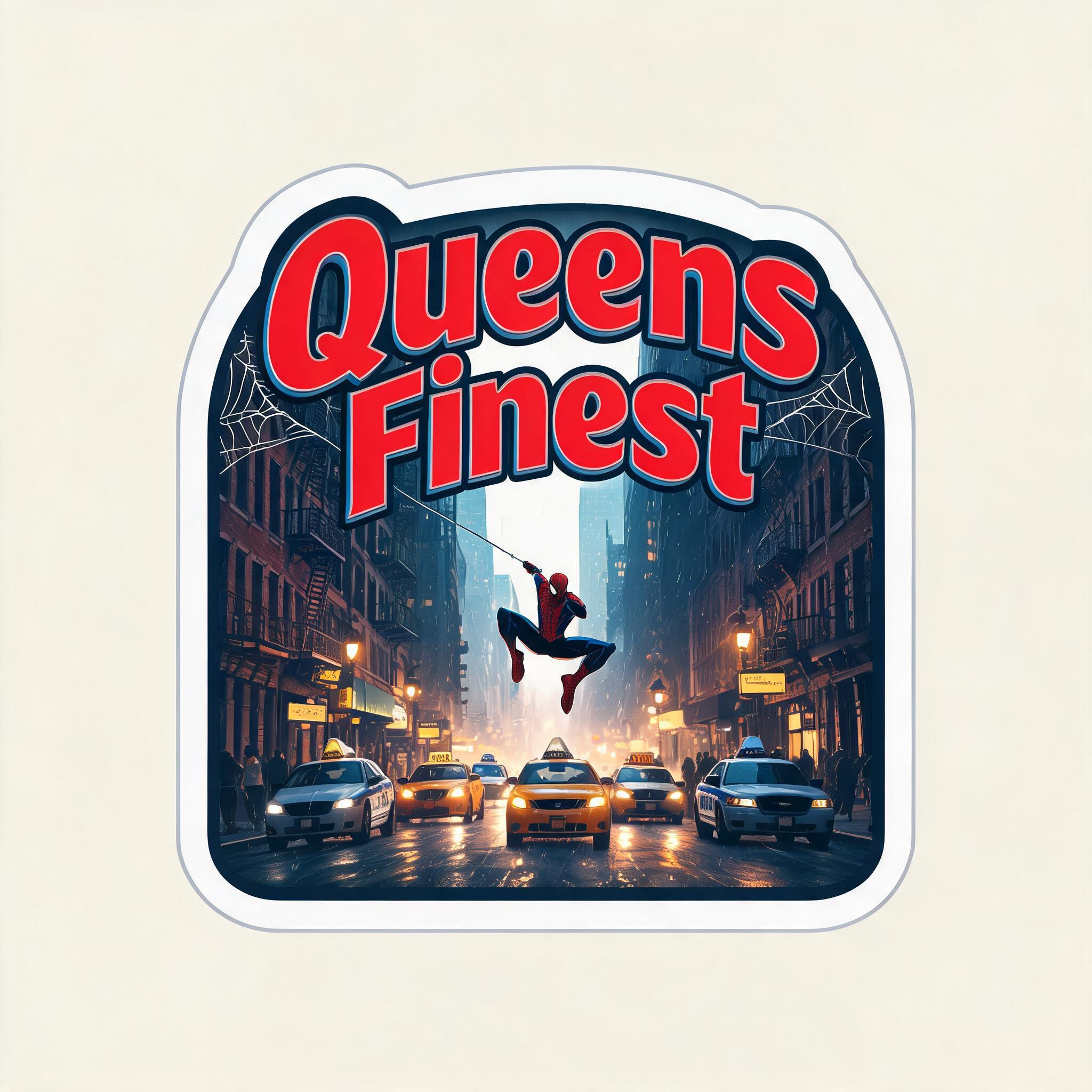 "Queens Finest" — Spider Hero | AI Text Effect Generator