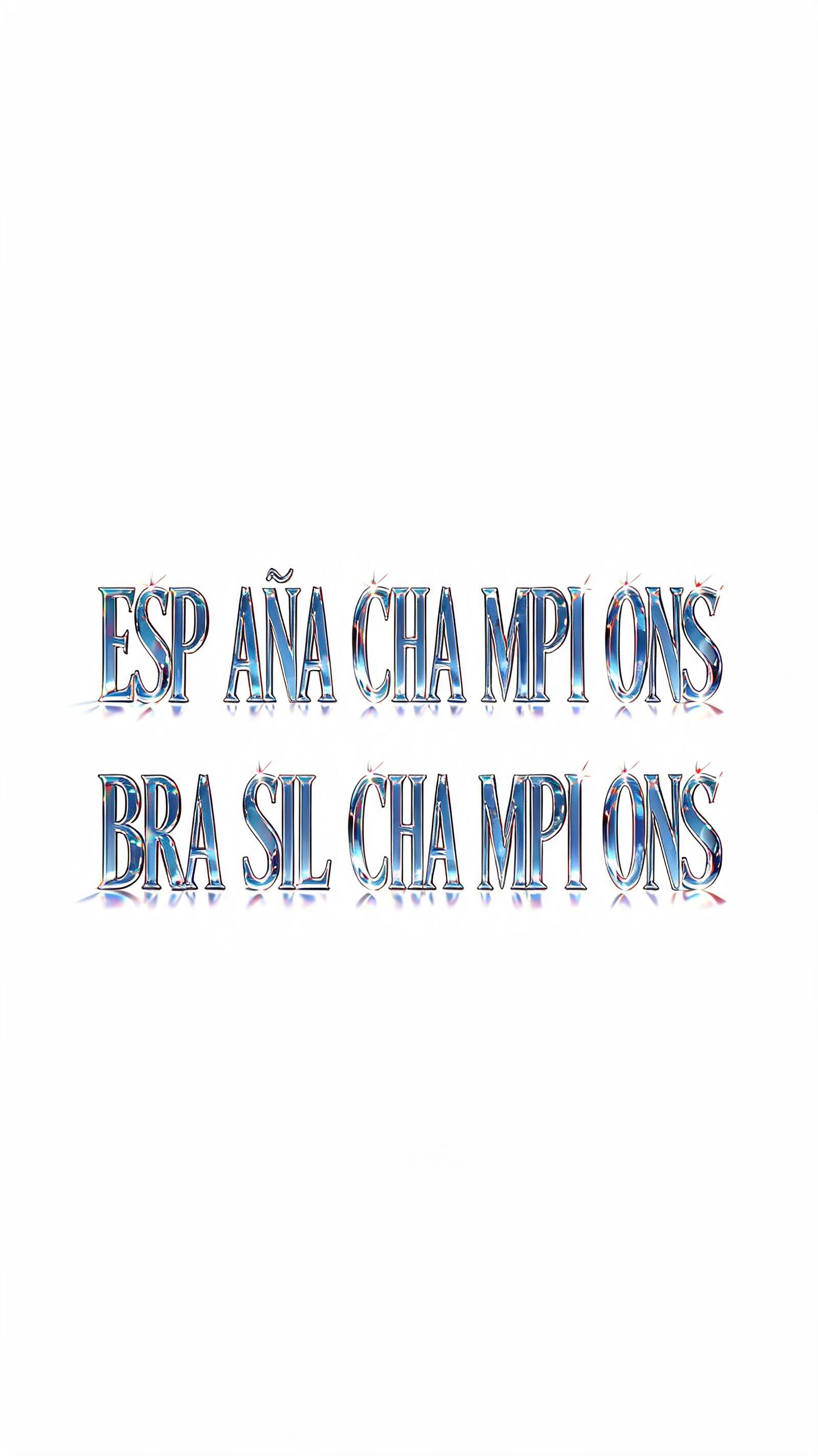 "ESP   AÑA   CHA   MPI   ONS

BRA   SIL   CHA   MPI   ONS" — Glass | AI Text Effect Generator