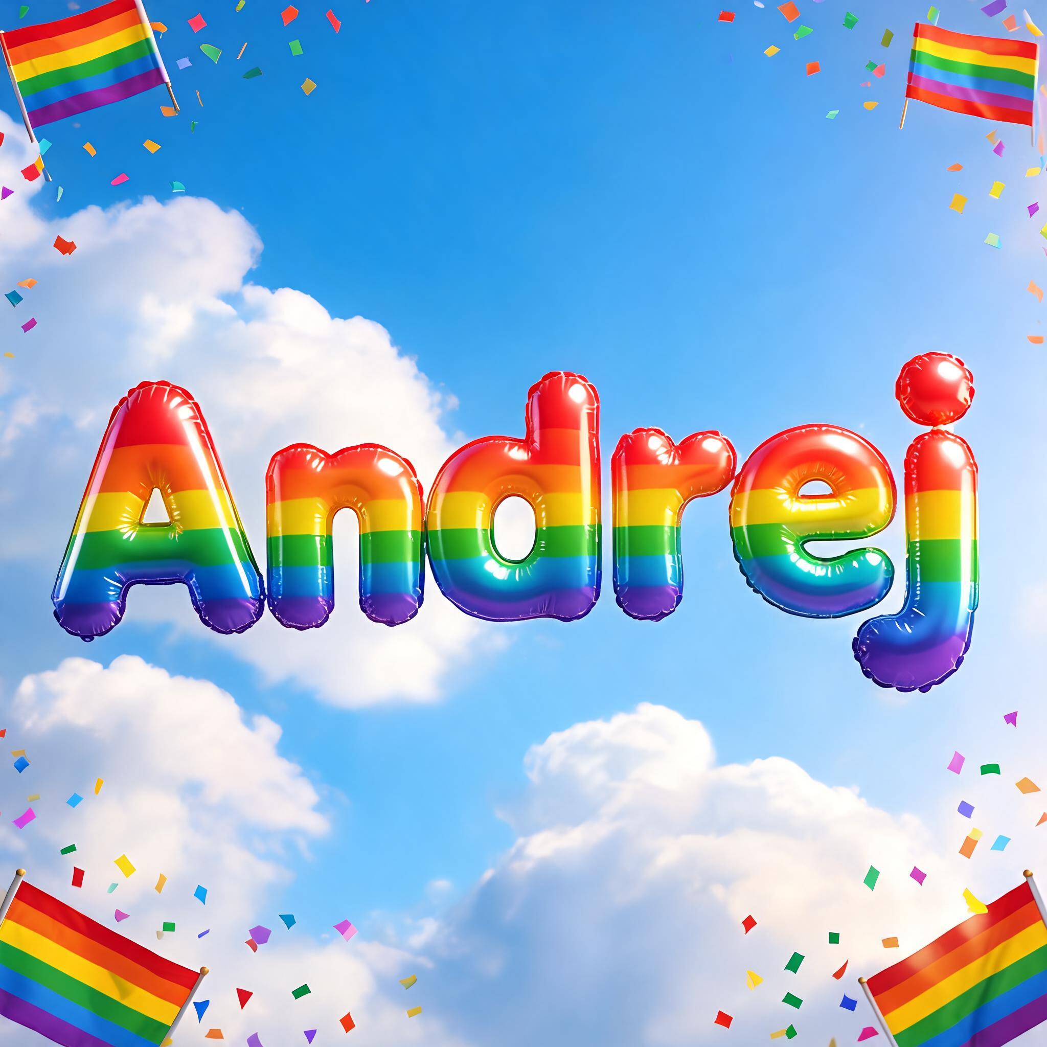 "Andrej" — Rainbow | AI Text Effect Generator