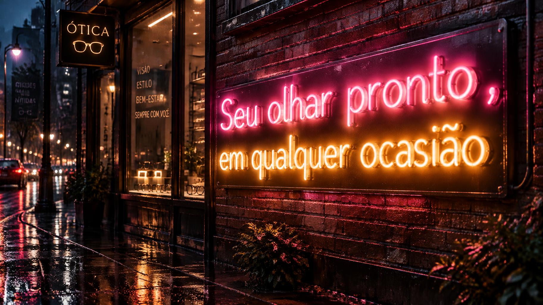 "Seu olhar pronto , em qualquer ocasião" — Neon Sign | AI Text Effect Generator