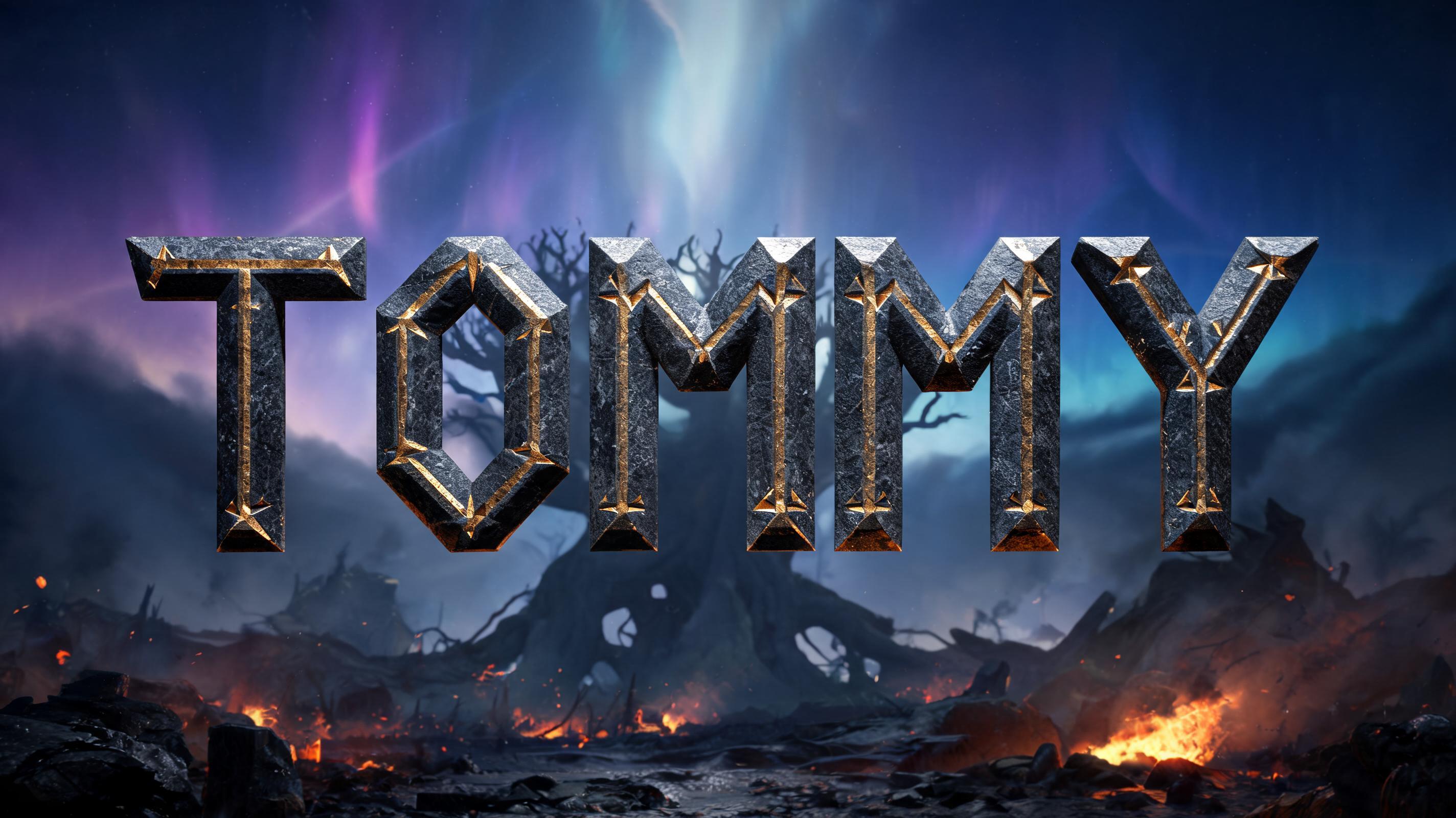 "TOMMY" — Viking | AI Text Effect Generator