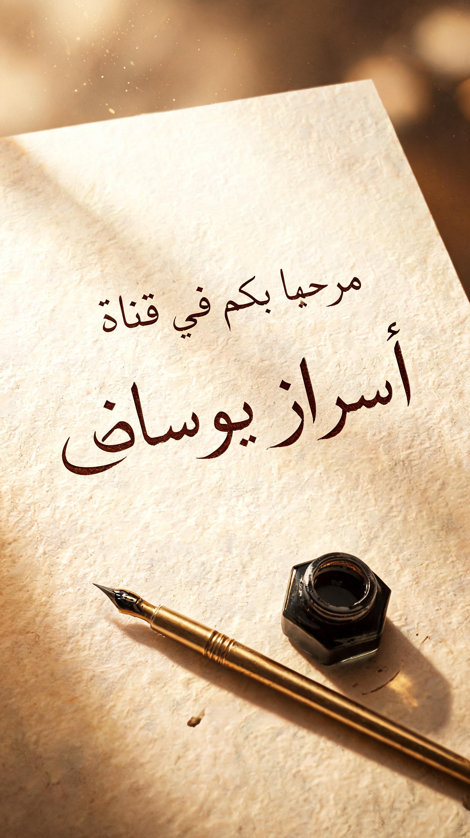 "مرحبا بكم في قناة 
أسرار يوسف" — Handwritten Script | AI Text Effect Generator