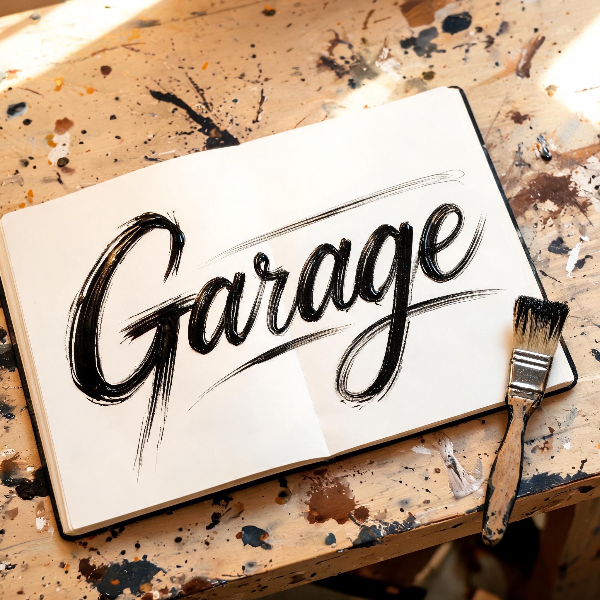 "Garage" — Brush Stroke | AI Text Effect Generator