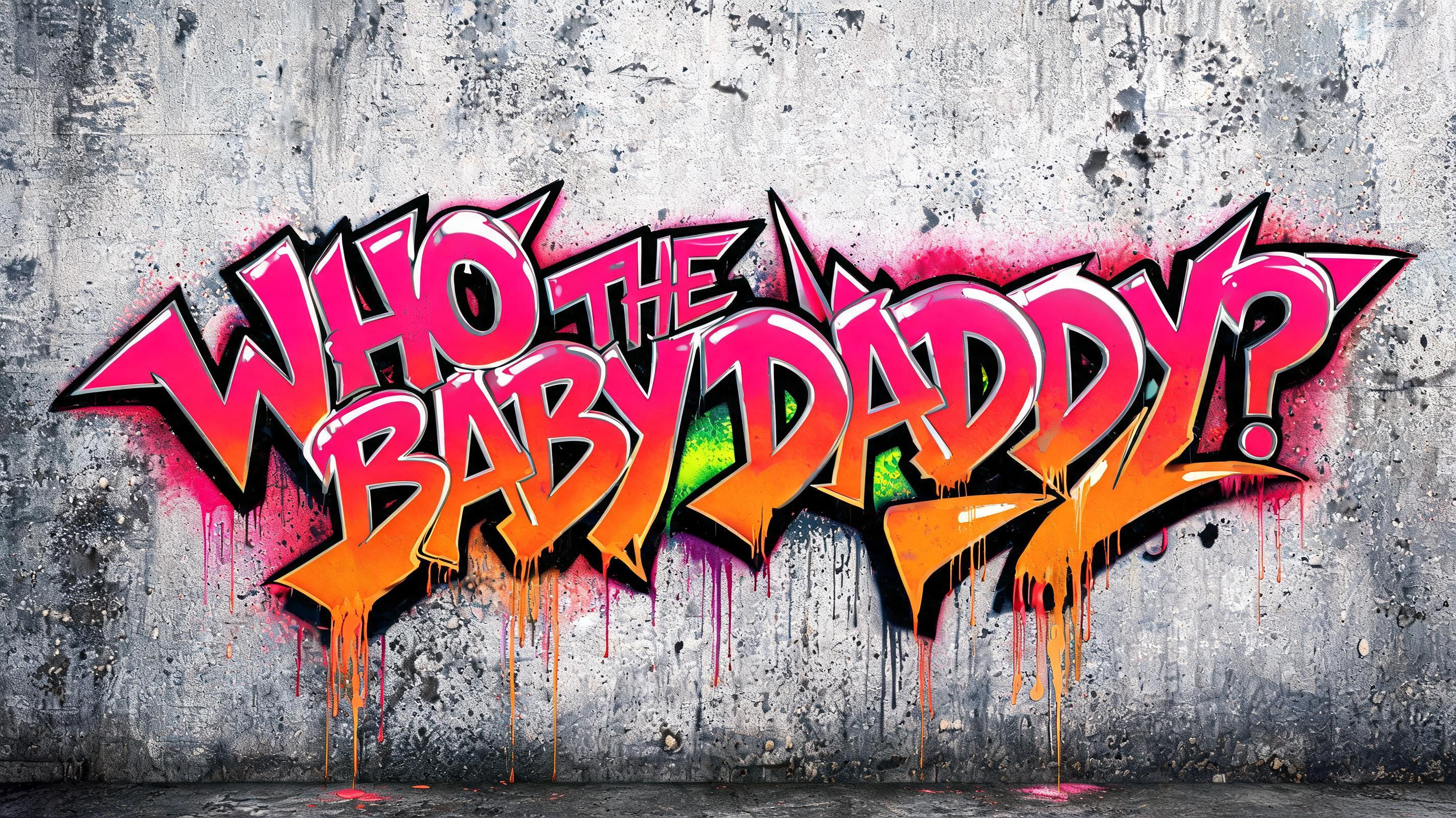 "Who the baby daddy?" — Graffiti text effect