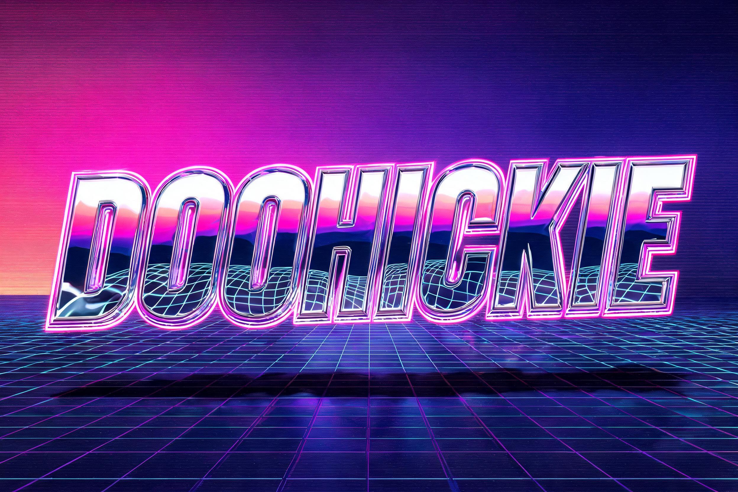 "Doohickie" — Neon 80s text effect