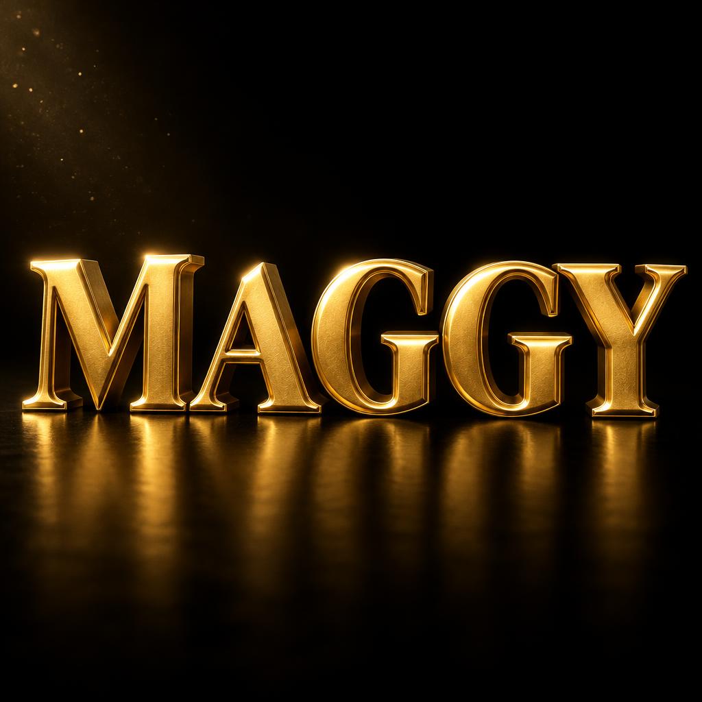 "MAGGY" — 3d Bold Gold | AI Text Effect Generator