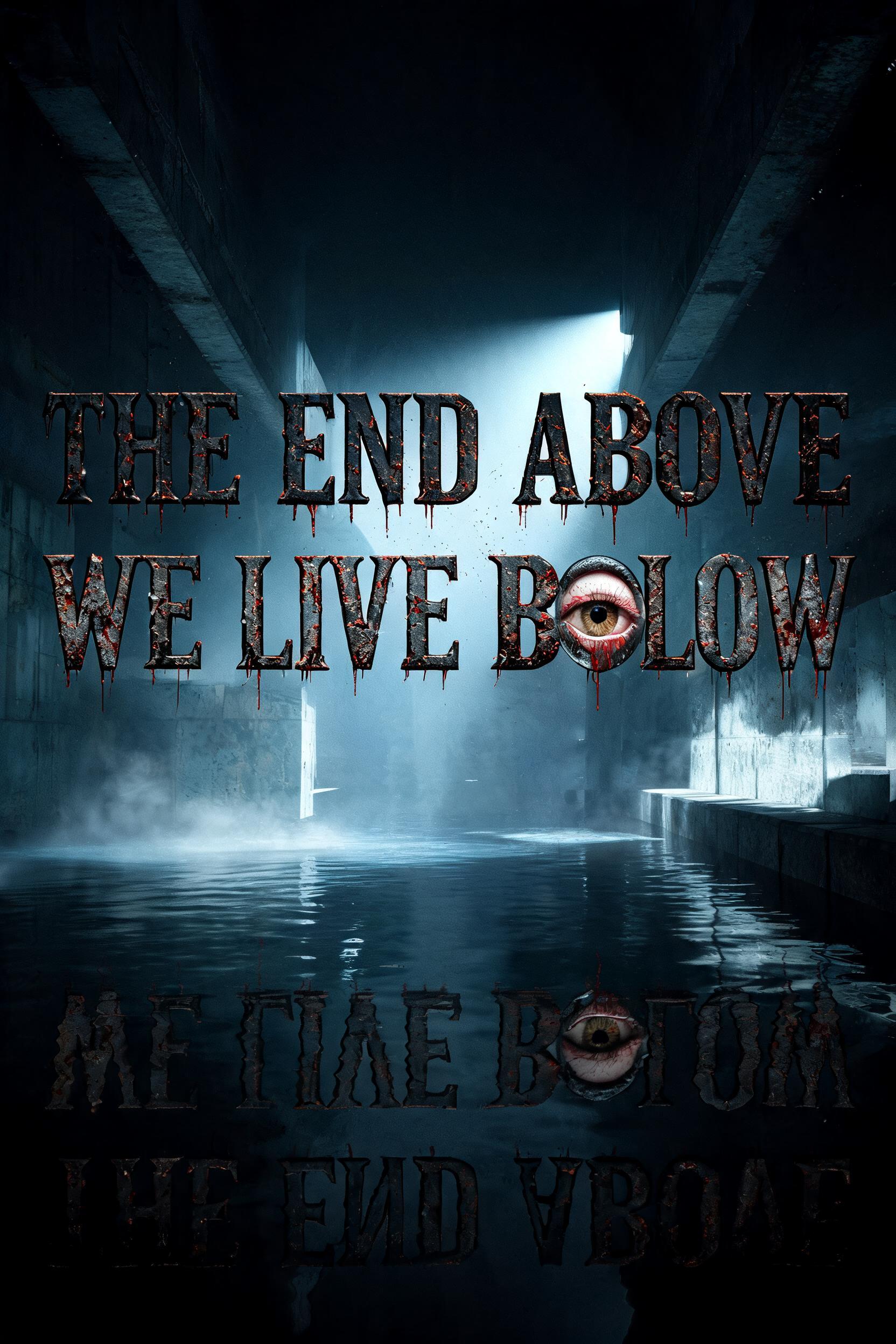 "THE END ABOVE
WE LIVE BELOW" — Cinematic Horror text effect