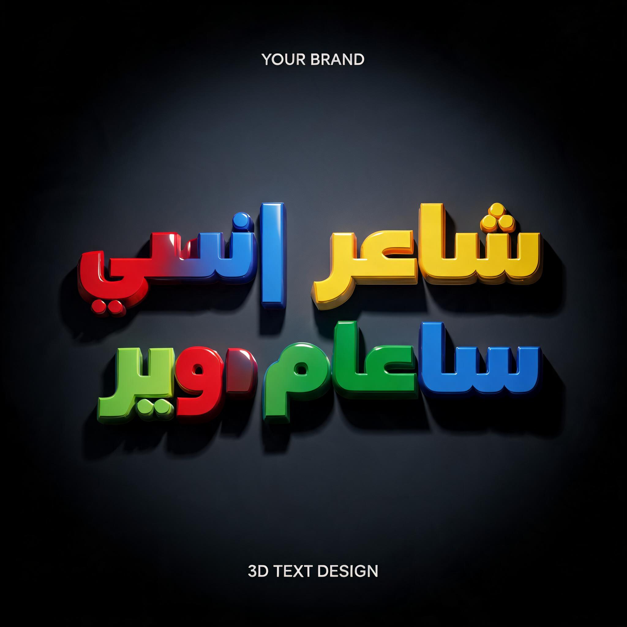 "شاعر رومانسي" — 3d Bold | AI Text Effect Generator