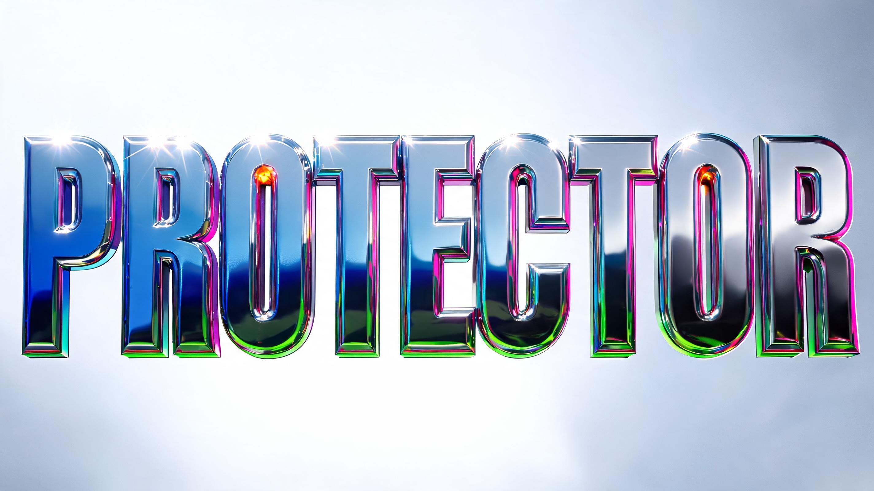 "PROTECTOR" — Y2k Chrome | AI Text Effect Generator