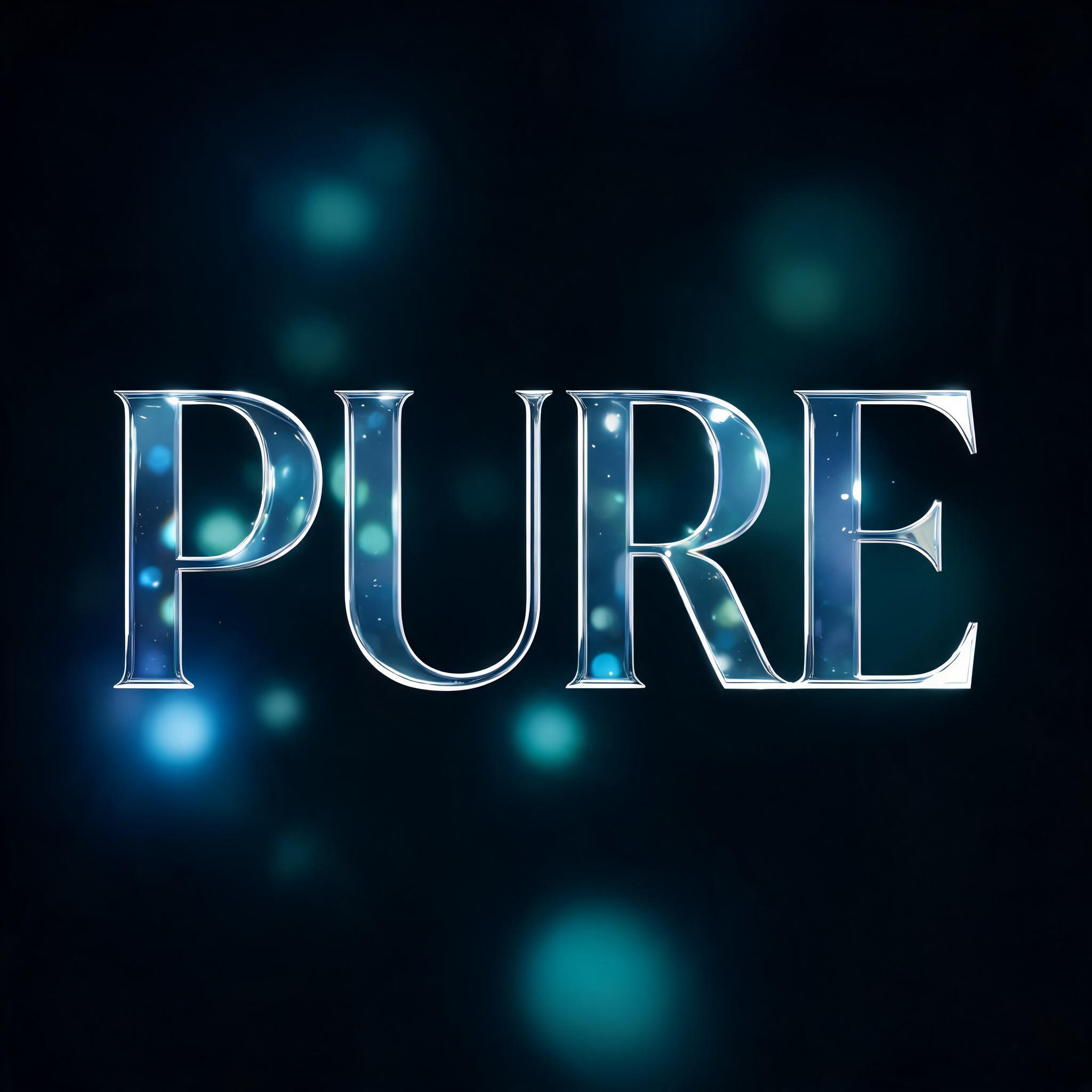 "PURE" — Glass Morphism | AI Text Effect Generator