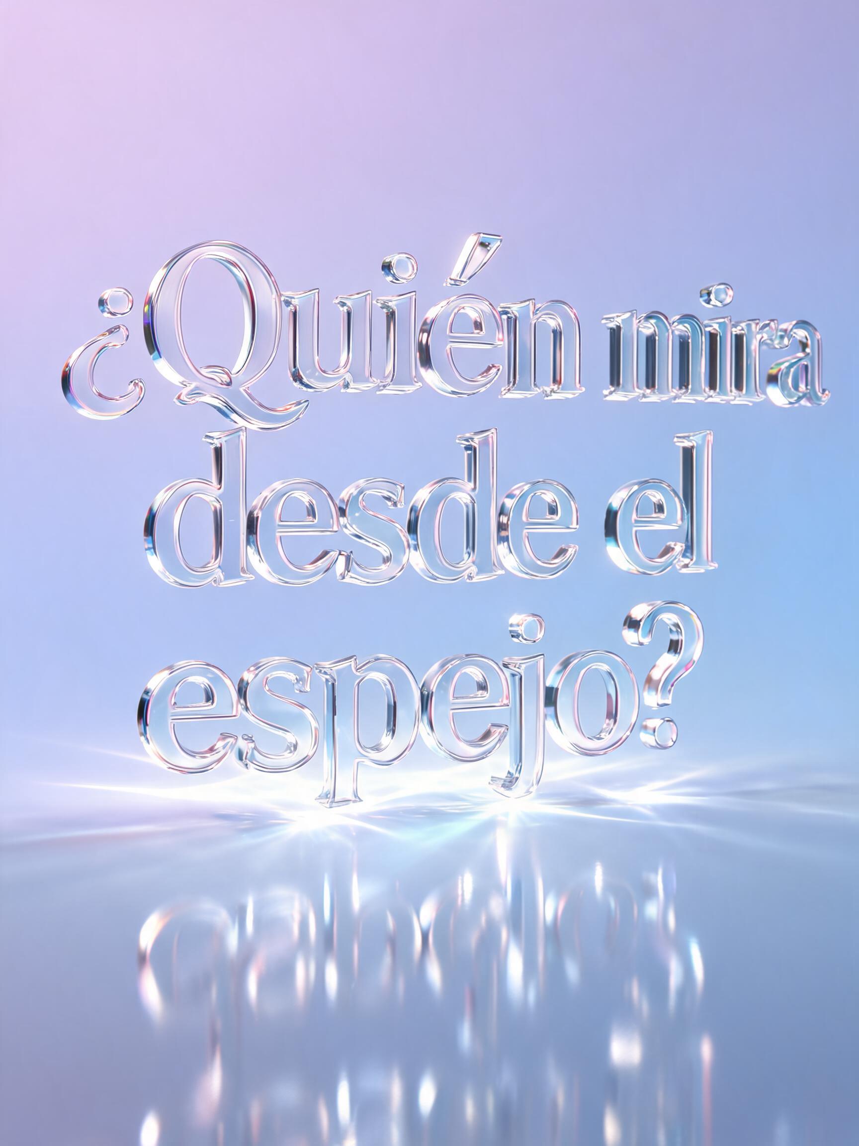 "¿Quién mira desde el espejo?" — Glass | AI Text Effect Generator