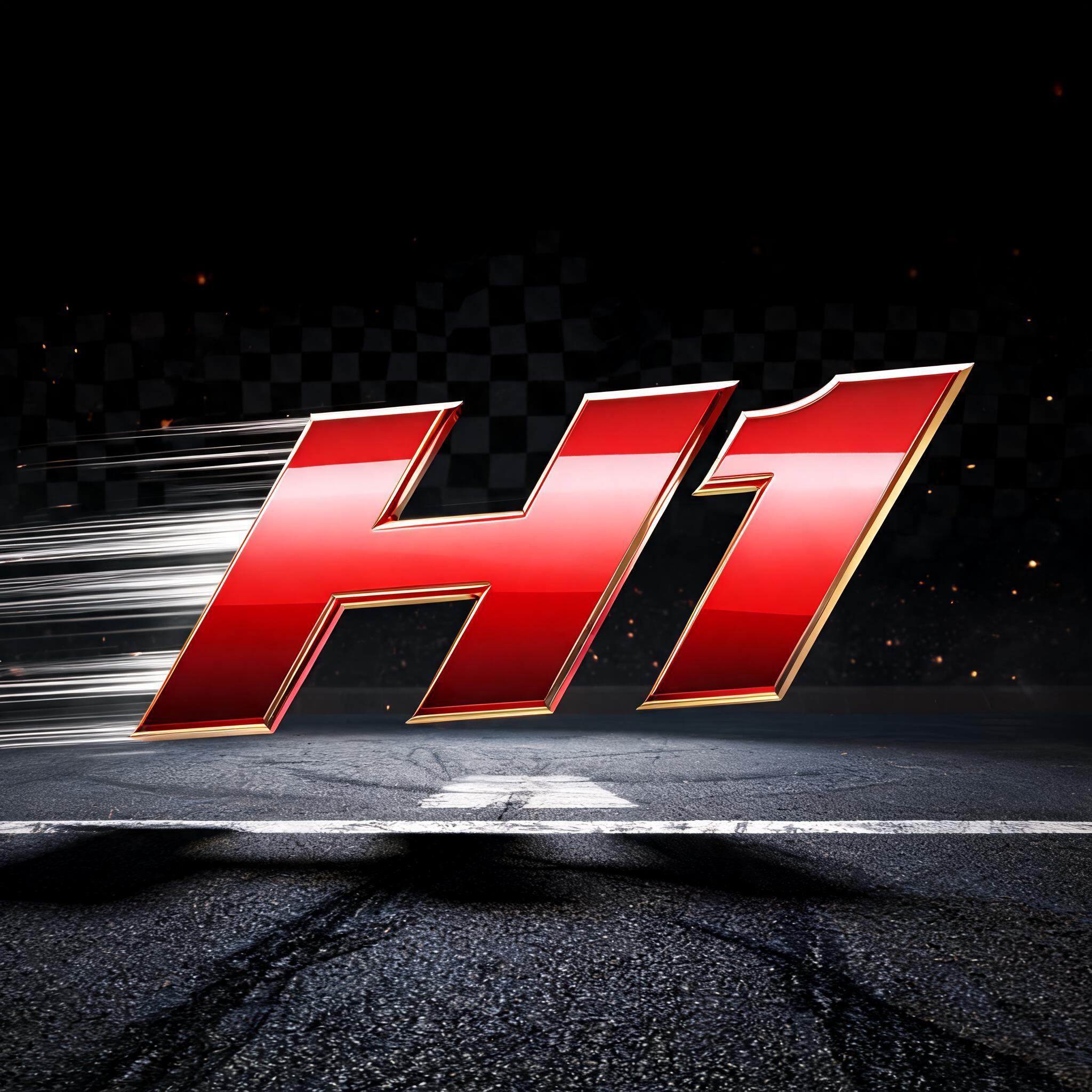 "H1" — Racing | AI Text Effect Generator