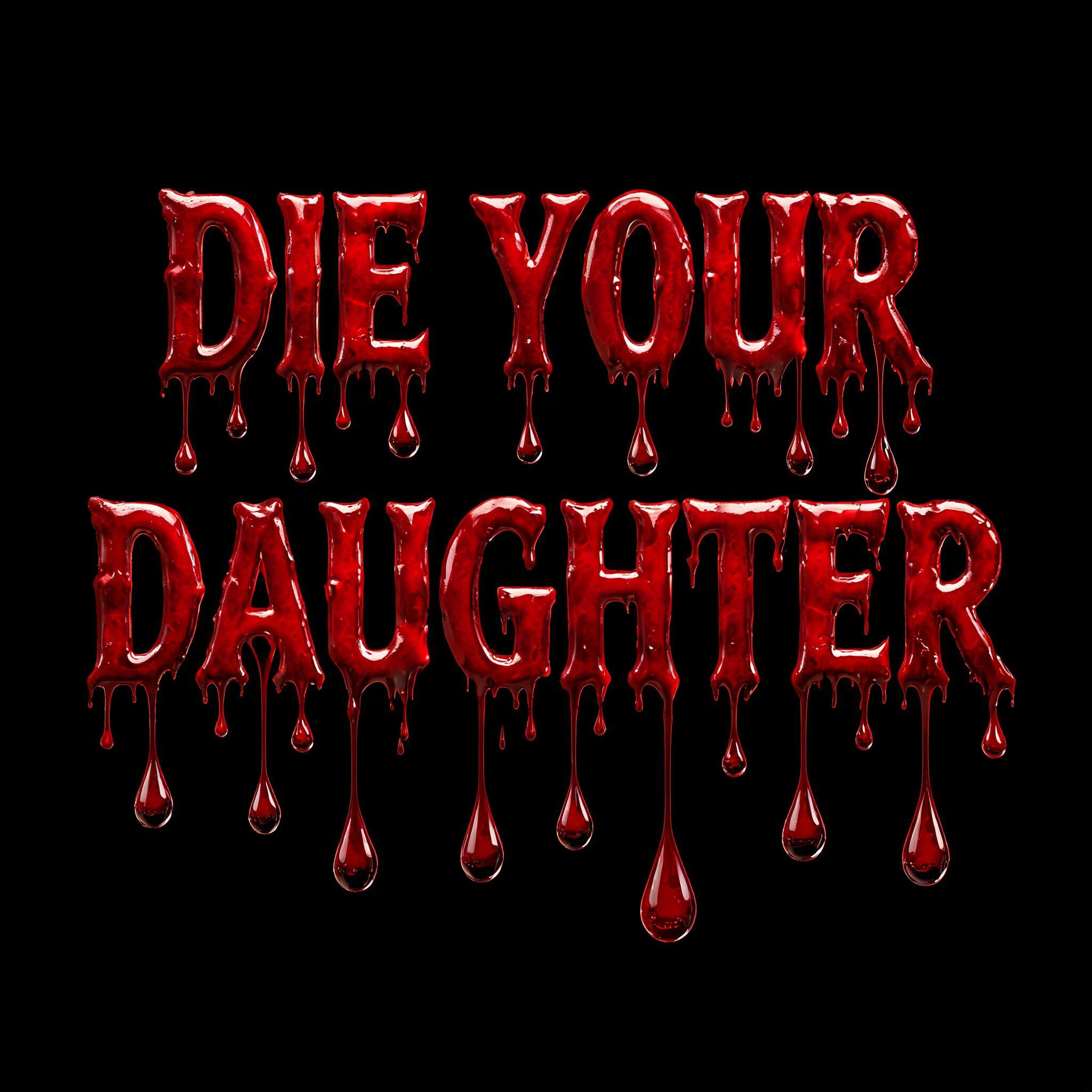 "DIE YOUR DAUGHTER" — Drip Font Blood | AI Text Effect Generator