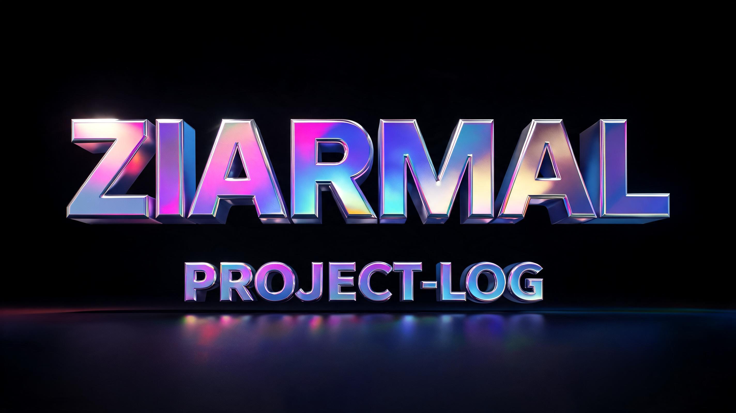 "Ziarmal project-log" — 3d Bold Holographic | AI Text Effect Generator