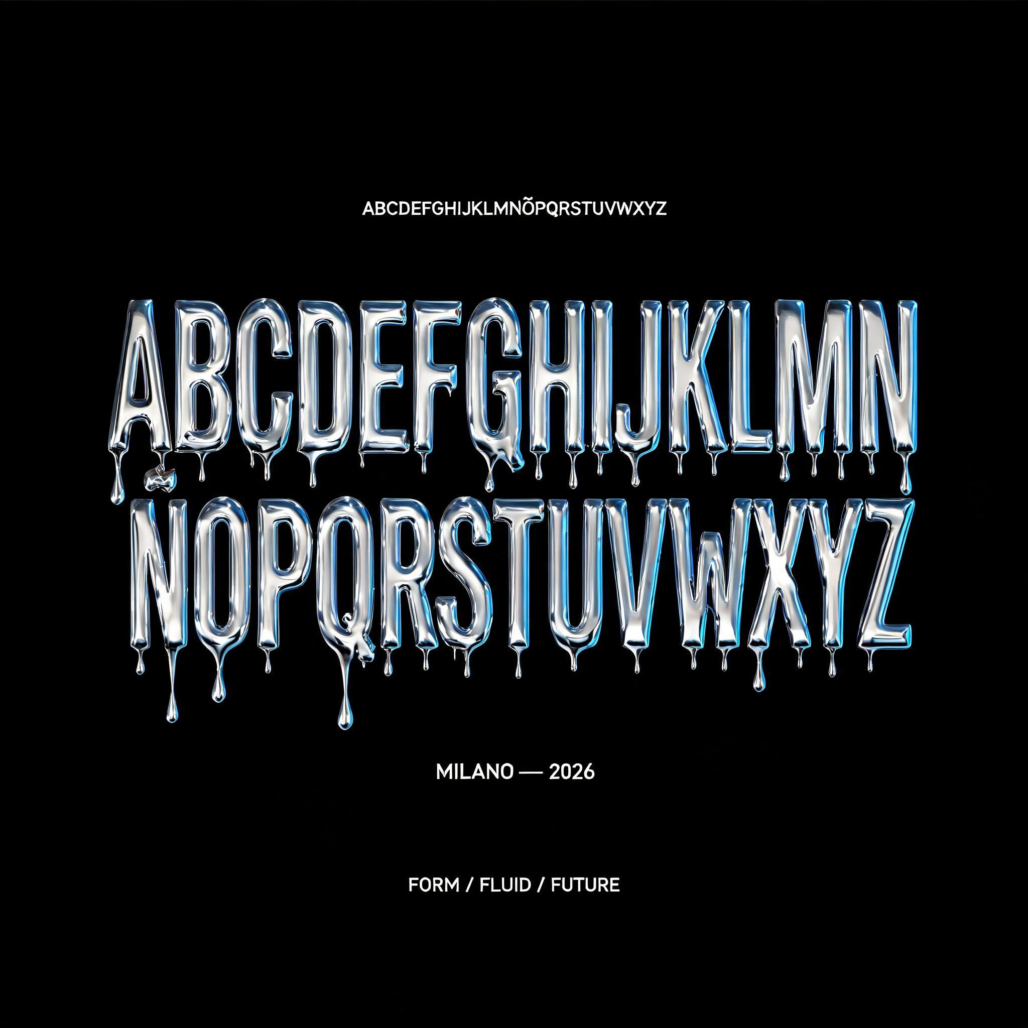 "ABCDEFGHIJKLMNÑOPQRSTUVWXYZ" — Chrome Metal 3d | AI Text Effect Generator