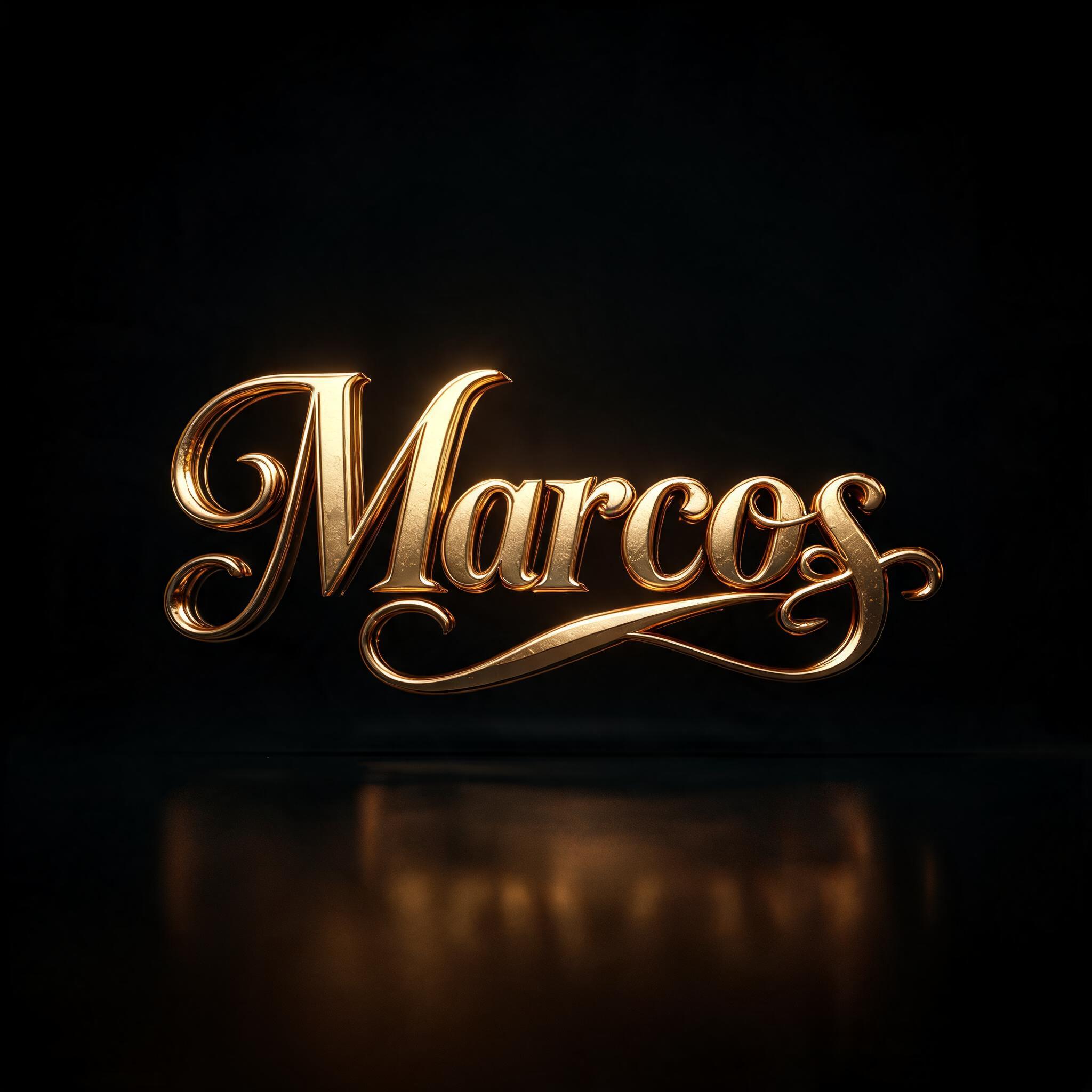 "Marcos" — 3d Bold Gold | AI Text Effect Generator