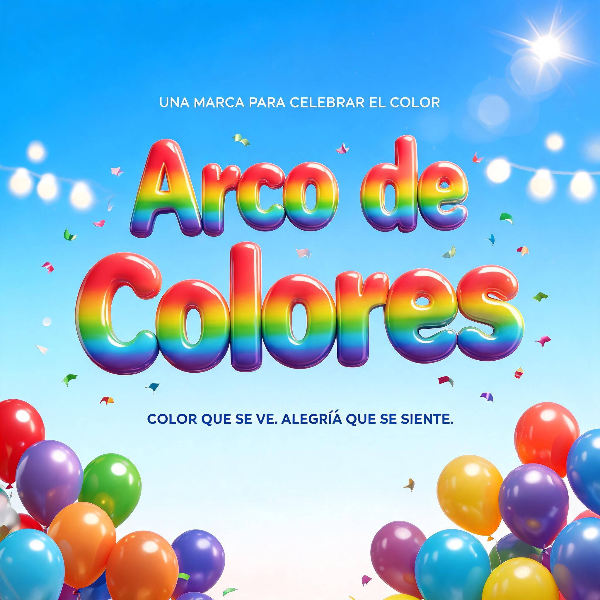 "Arco de
Colores
UNA MARCA PARA CELEBRAR EL COLOR
COLOR QUE SE VE. ALEGRÍA QUE SE SIENTE." — Rainbow | AI Text Effect Generator
