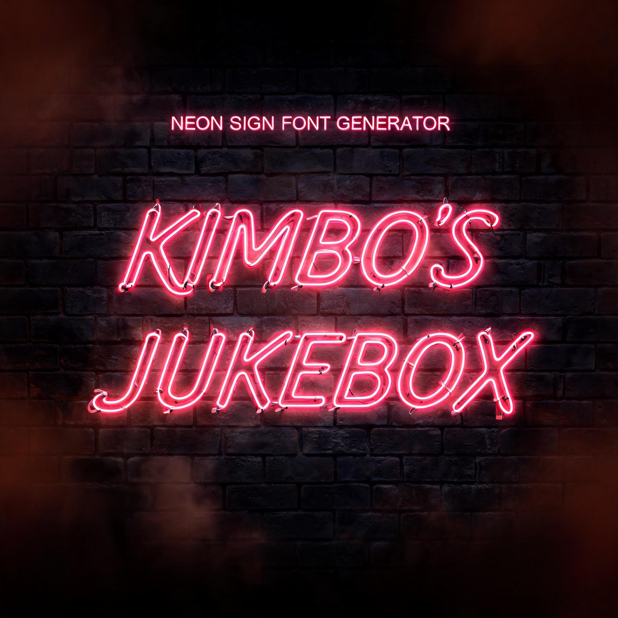 "KIMBO'S JUKEBOX" — Neon Sign | AI Text Effect Generator