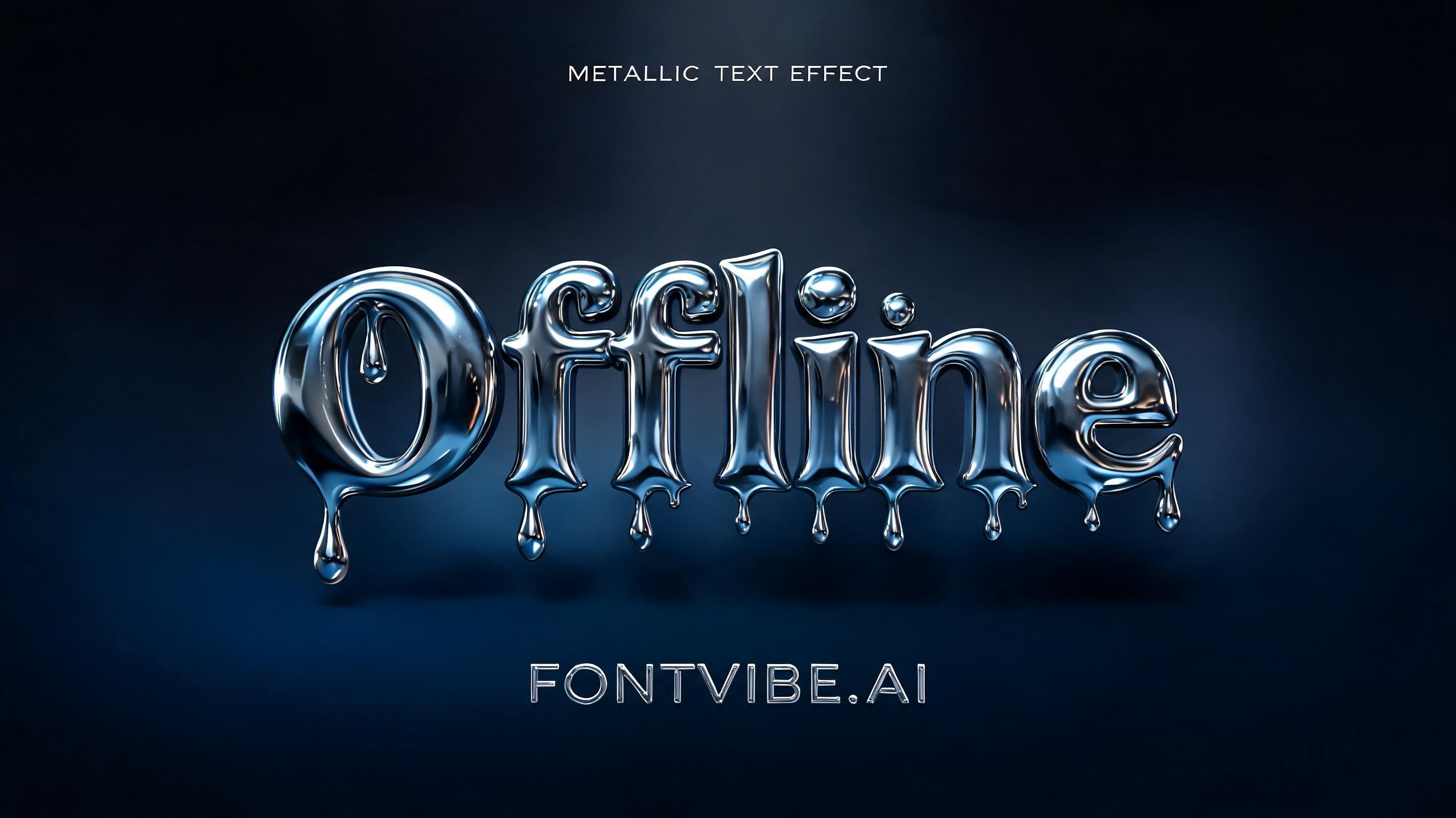 "Offline" — Metallic | AI Text Effect Generator