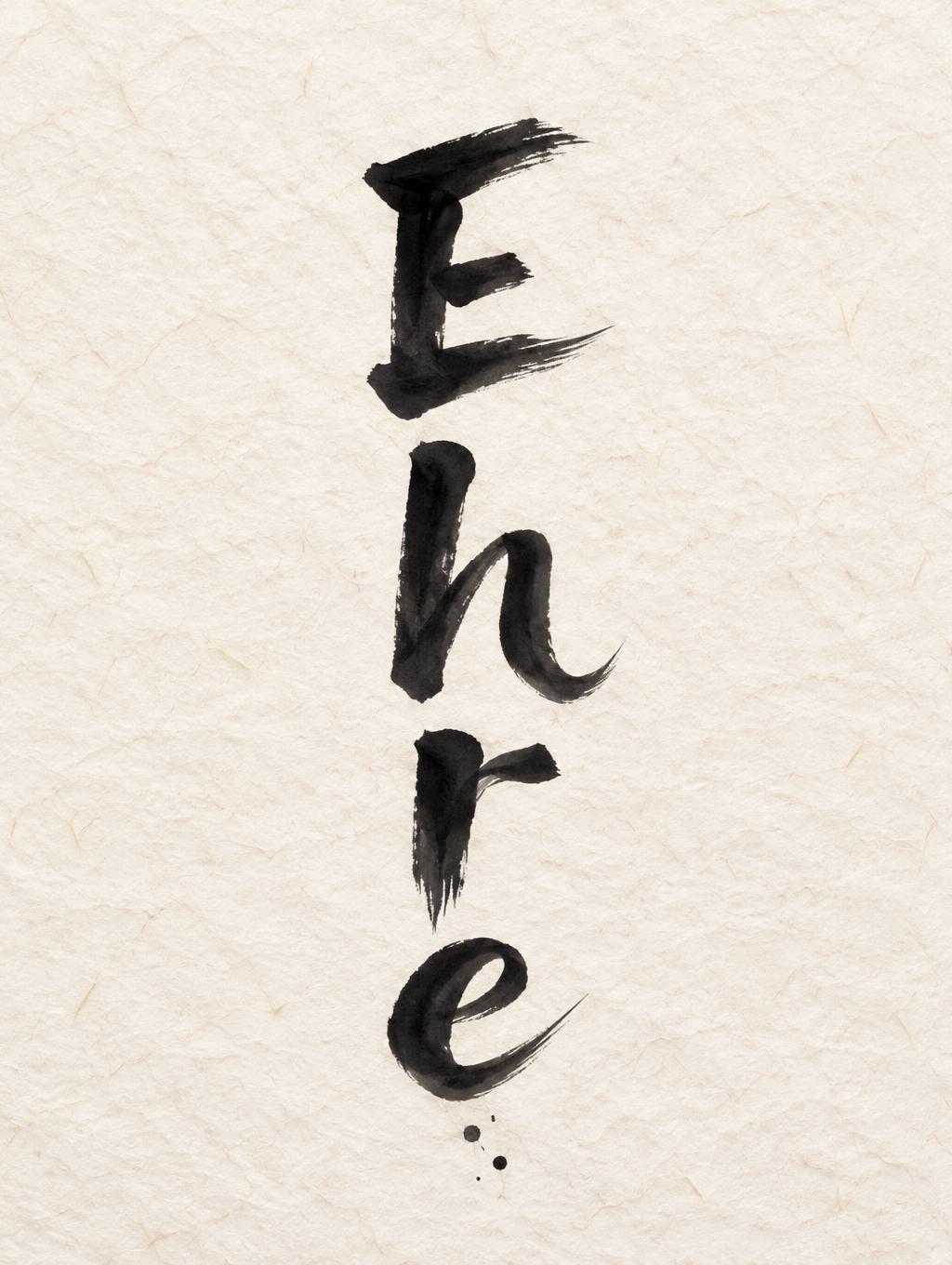 "Ehre" — Brush Japanese Ink | AI Text Effect Generator