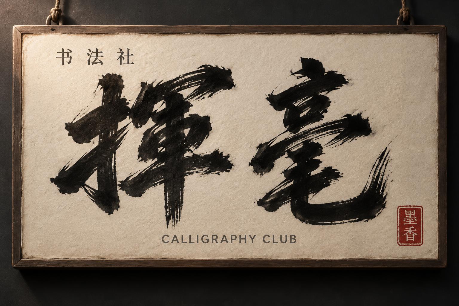 "挥毫
书 法 社
CALLIGRAPHY CLUB
墨香" — Brush Stroke | AI Text Effect Generator