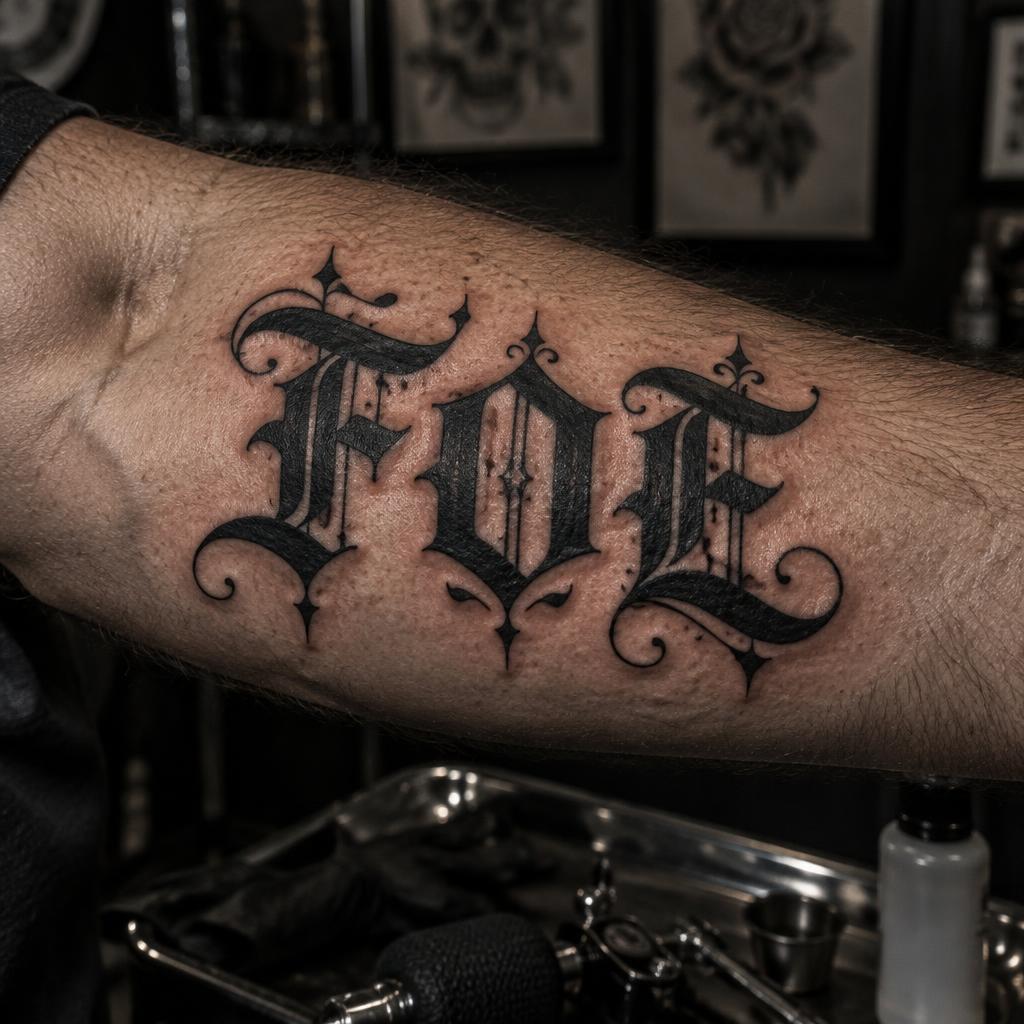 "FOE" — Tattoo | AI Text Effect Generator