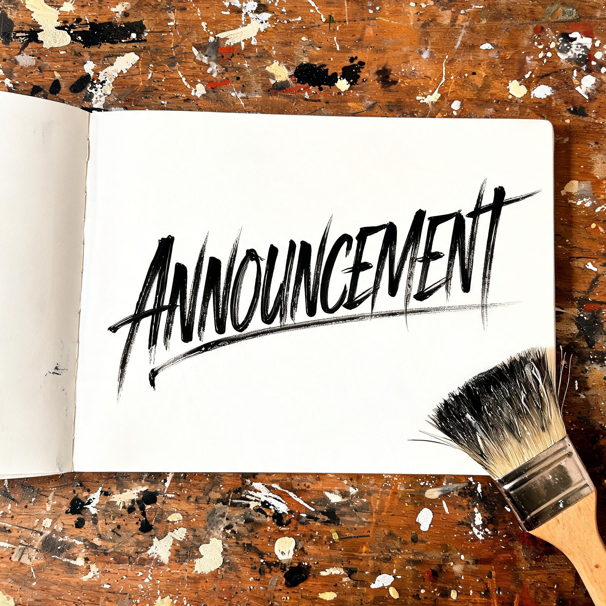 "ANNOUNCEMENT" — Brush Stroke | AI Text Effect Generator