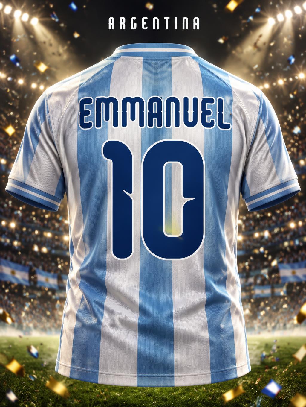 "10
EMMANUEL
ARGENTINA" — Sports Football | AI Text Effect Generator