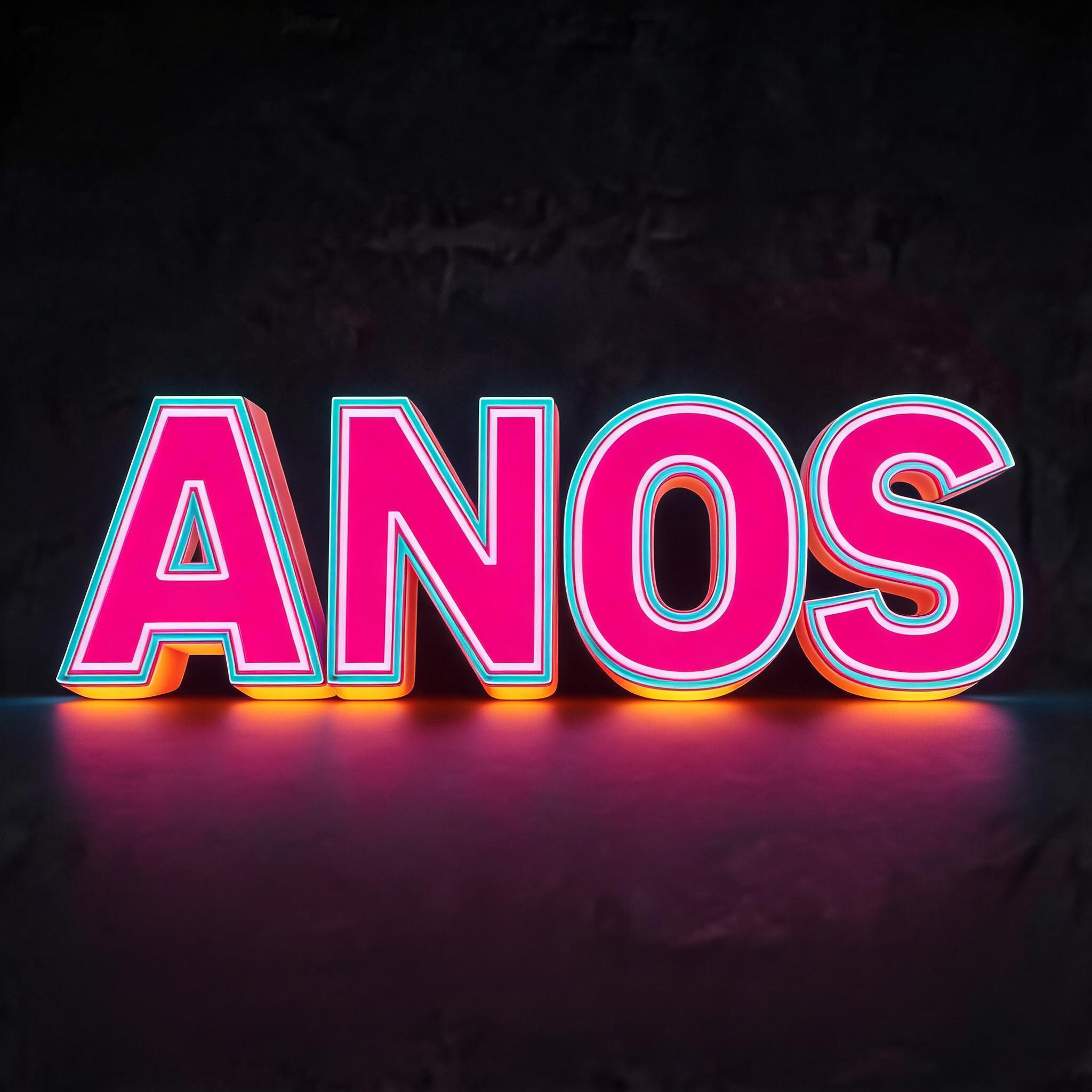 "ANOS" — 3d Bold Neon | AI Text Effect Generator