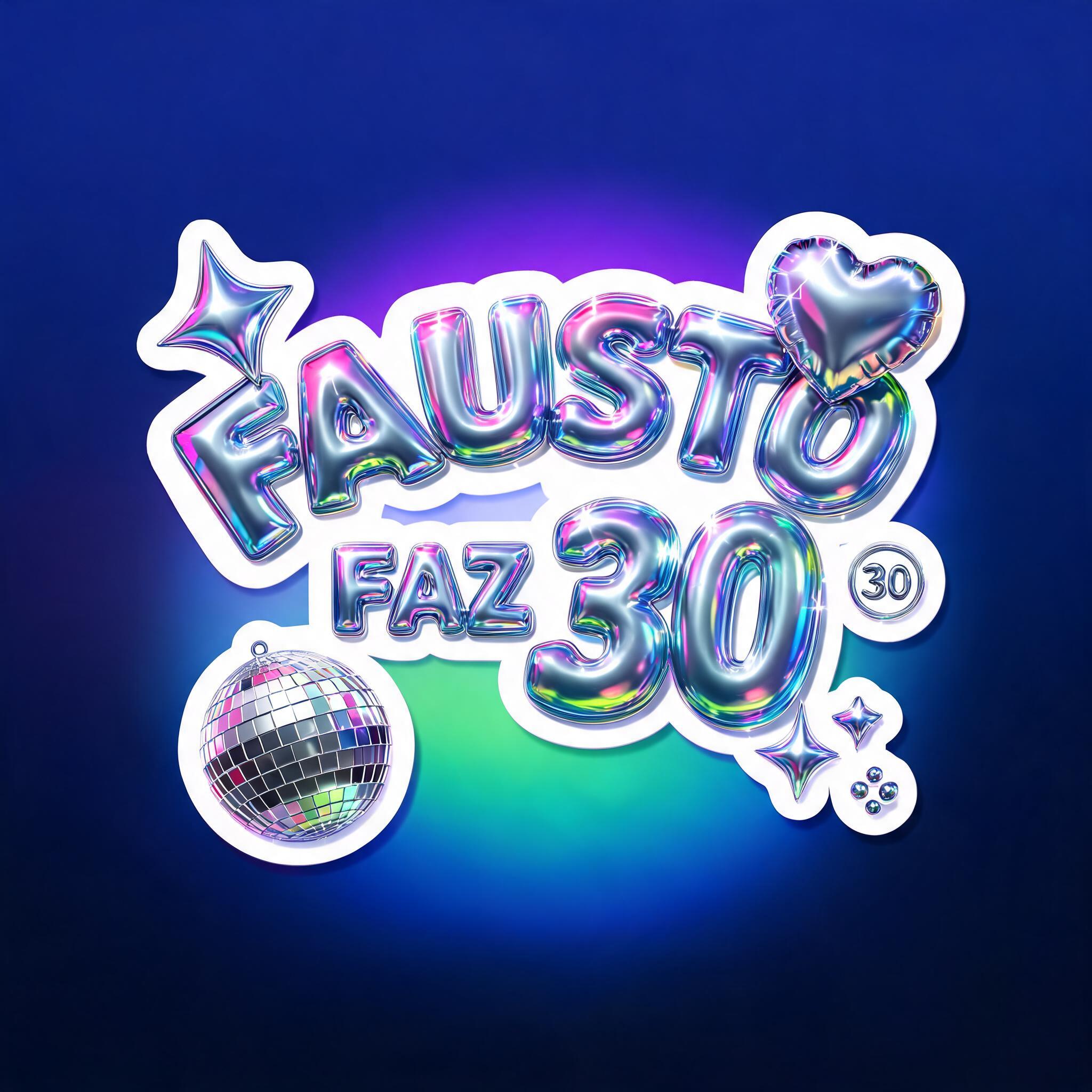 "Uns adesivos do milênio escrito "Fausto Faz 30"" — Y2k | AI Text Effect Generator